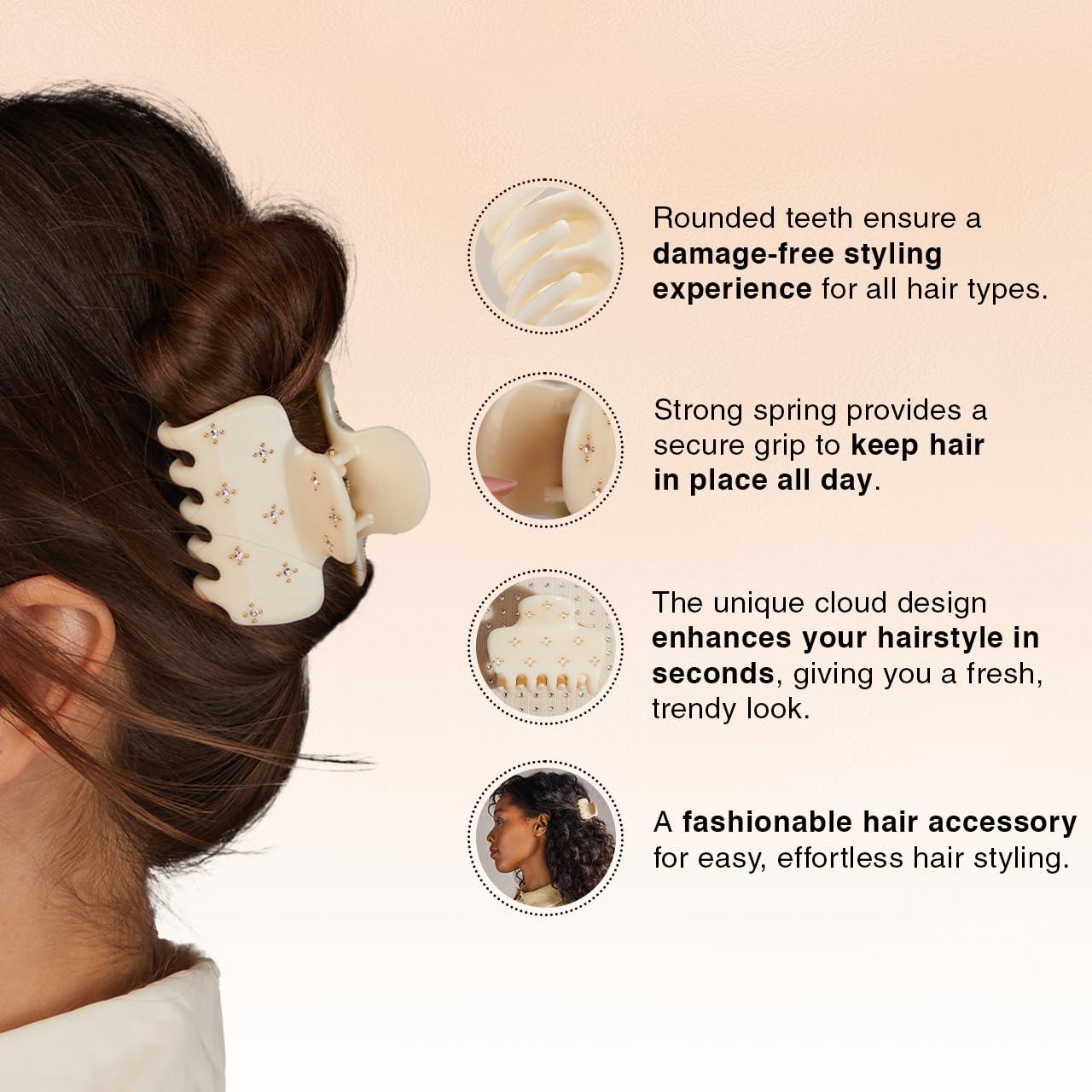 imageKitsch x Star Wars R2D2 Glitter Hair Clip for Women Whimsical GalaxyInspired Claw Clip EcoFriendly Recycled Plastic Strong Secure Grip Ideal Gifts for Women Hair Accessories for GirlsRhinestone Ivory