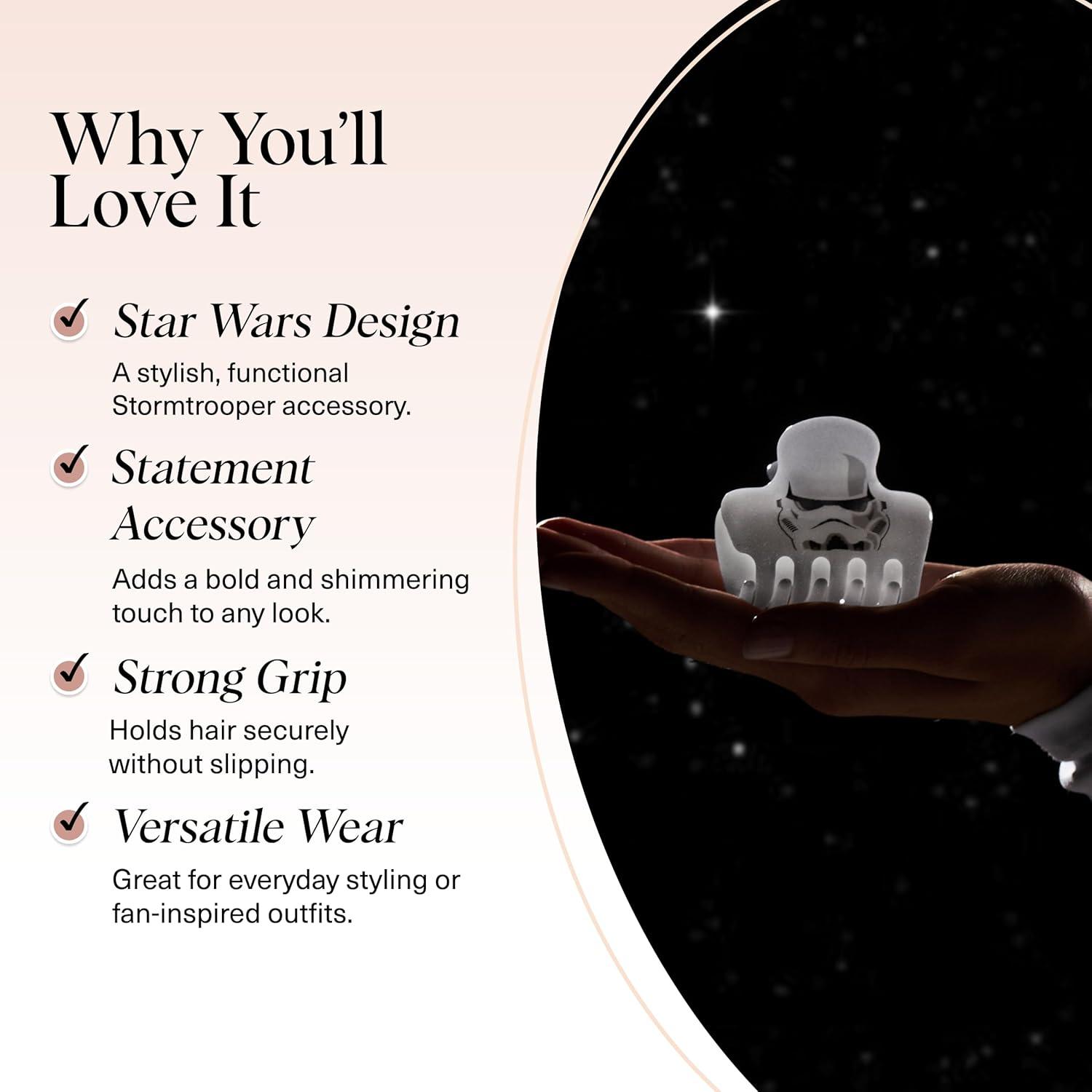 imageKitsch x Star Wars R2D2 Glitter Hair Clip for Women Whimsical GalaxyInspired Claw Clip EcoFriendly Recycled Plastic Strong Secure Grip Ideal Gifts for Women Hair Accessories for GirlsStormtrooper