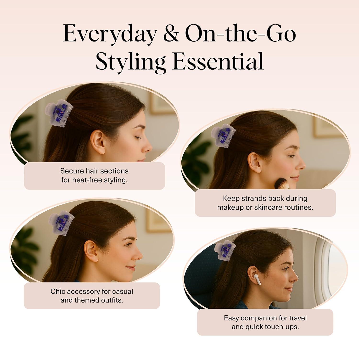 imageKitsch x Star Wars R2D2 Glitter Hair Clip for Women Whimsical GalaxyInspired Claw Clip EcoFriendly Recycled Plastic Strong Secure Grip Ideal Gifts for Women Hair Accessories for GirlsR2D2