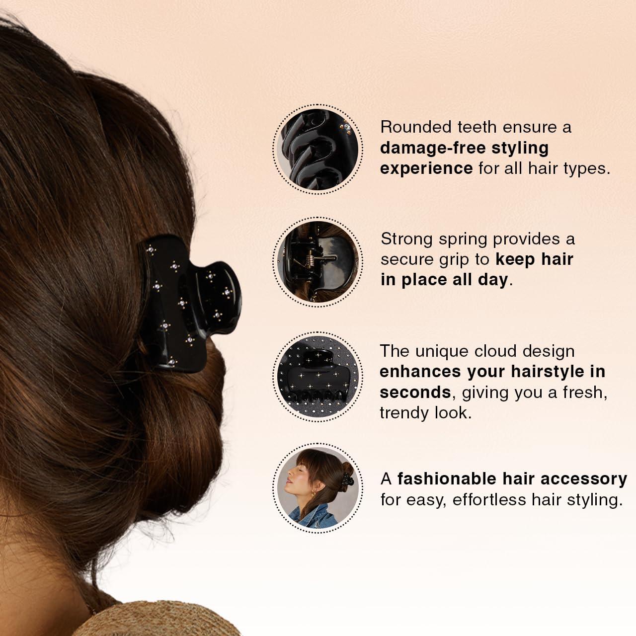 imageKitsch x Star Wars R2D2 Glitter Hair Clip for Women Whimsical GalaxyInspired Claw Clip EcoFriendly Recycled Plastic Strong Secure Grip Ideal Gifts for Women Hair Accessories for GirlsRhinestone Black