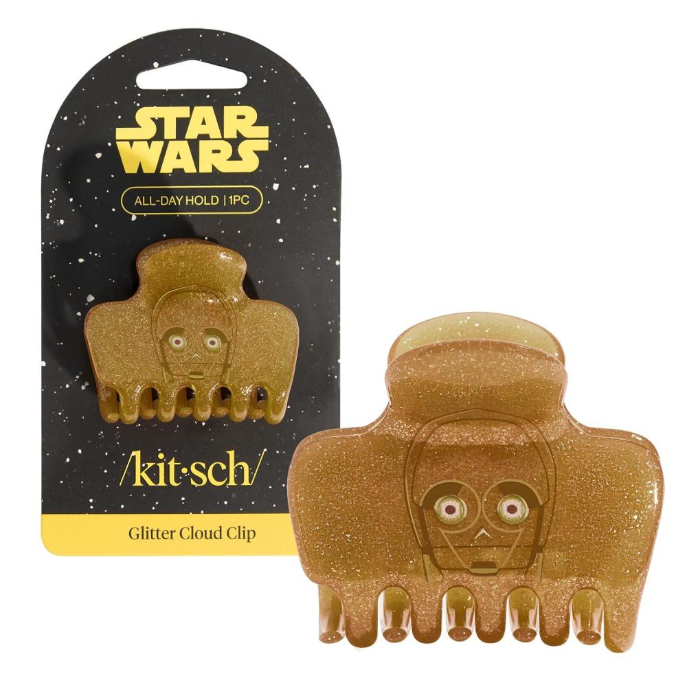 imageKitsch x Star Wars R2D2 Glitter Hair Clip for Women Whimsical GalaxyInspired Claw Clip EcoFriendly Recycled Plastic Strong Secure Grip Ideal Gifts for Women Hair Accessories for GirlsC3PO