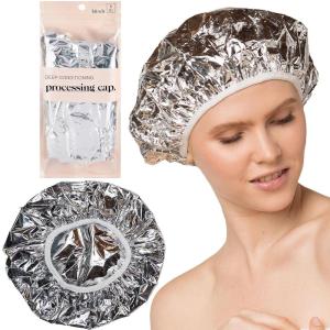 Kitsch Aluminum Foil Heat Cap for Deep Conditioning – Reusable Hair Streamer For Coloring, Perm & Treatment, Heat Cap with Elastic Band, Processing Caps for Hair, Shower Caps for Sauna, Shower & Spa