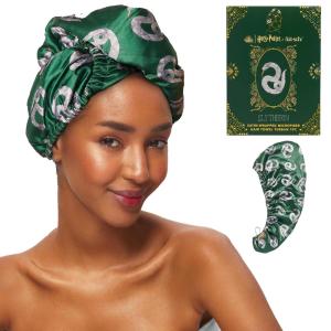 Kitsch x Harry Potter Satin Microfiber Hair Towel Wrap for Women – Super Absorbent, Quick Dry, Anti-Frizz, for Long & Short Hairs, Turbans for Women, Hair Wrap, Gifts for Mom – Slytherin(Slytherin)