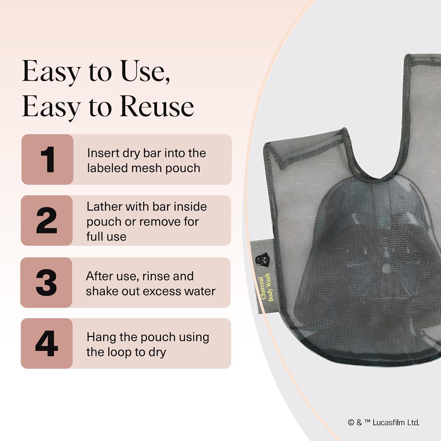 imageKitsch x Star Wars R2D2 Soap Saver Bag Patented Mesh Bag Soap Holder for Shampoo ampamp Conditioner Bars Extends Use ampamp Prevents Soggy Mess Recycled Mesh Beauty Pouch EcoFriendlyDarth Vader