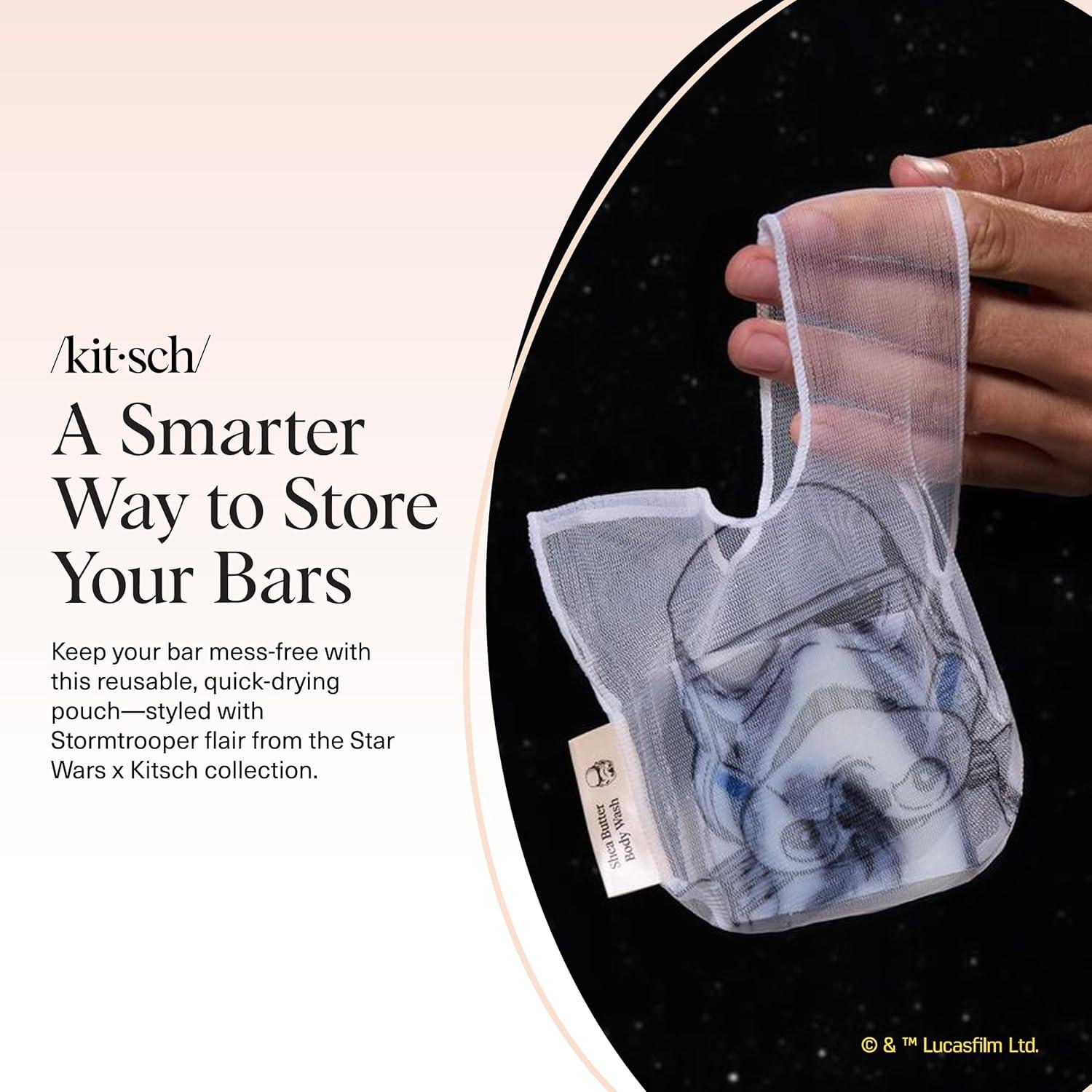 imageKitsch x Star Wars R2D2 Soap Saver Bag Patented Mesh Bag Soap Holder for Shampoo ampamp Conditioner Bars Extends Use ampamp Prevents Soggy Mess Recycled Mesh Beauty Pouch EcoFriendlyStormtrooper