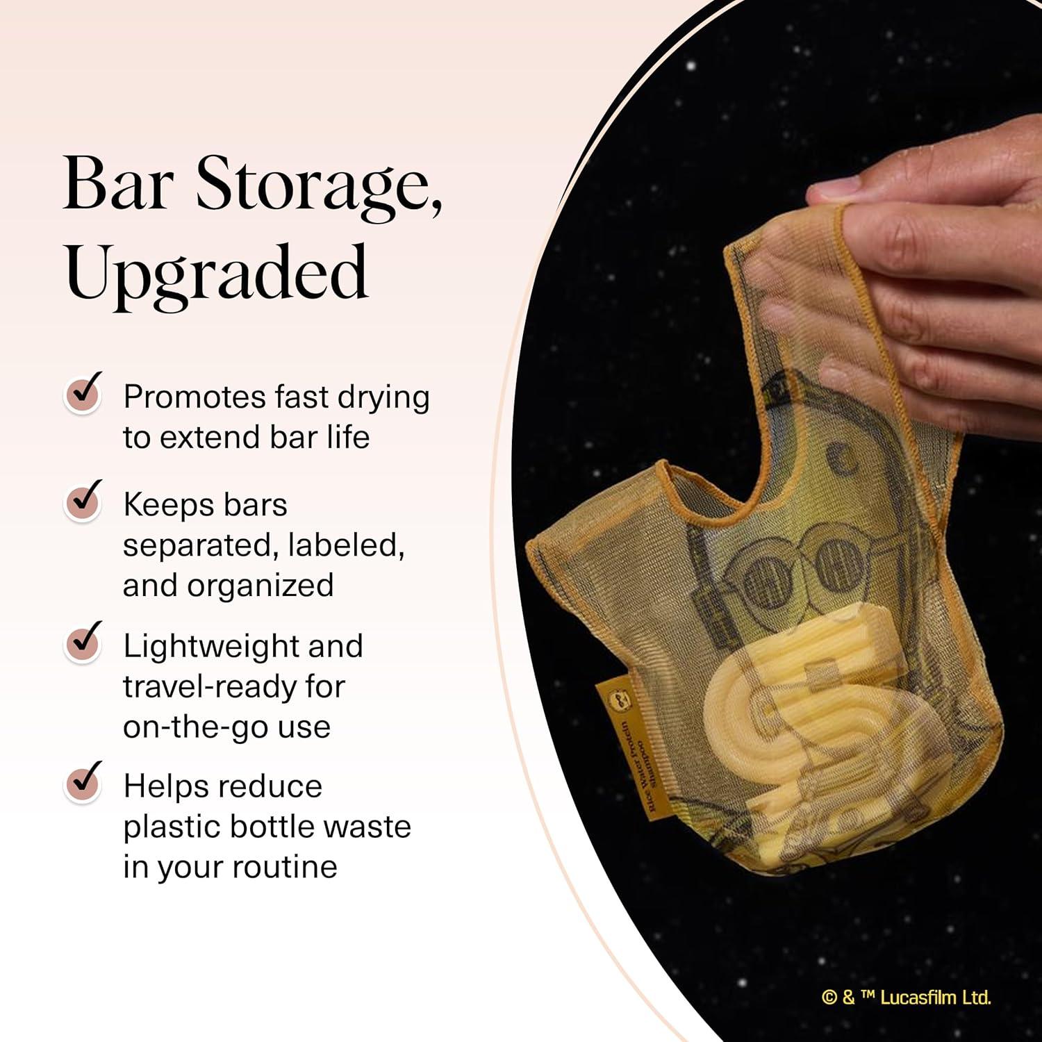 imageKitsch x Star Wars R2D2 Soap Saver Bag Patented Mesh Bag Soap Holder for Shampoo ampamp Conditioner Bars Extends Use ampamp Prevents Soggy Mess Recycled Mesh Beauty Pouch EcoFriendlyC3po