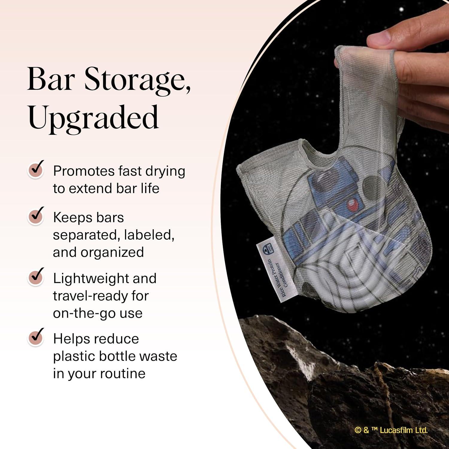 imageKitsch x Star Wars R2D2 Soap Saver Bag Patented Mesh Bag Soap Holder for Shampoo ampamp Conditioner Bars Extends Use ampamp Prevents Soggy Mess Recycled Mesh Beauty Pouch EcoFriendlyR2d2