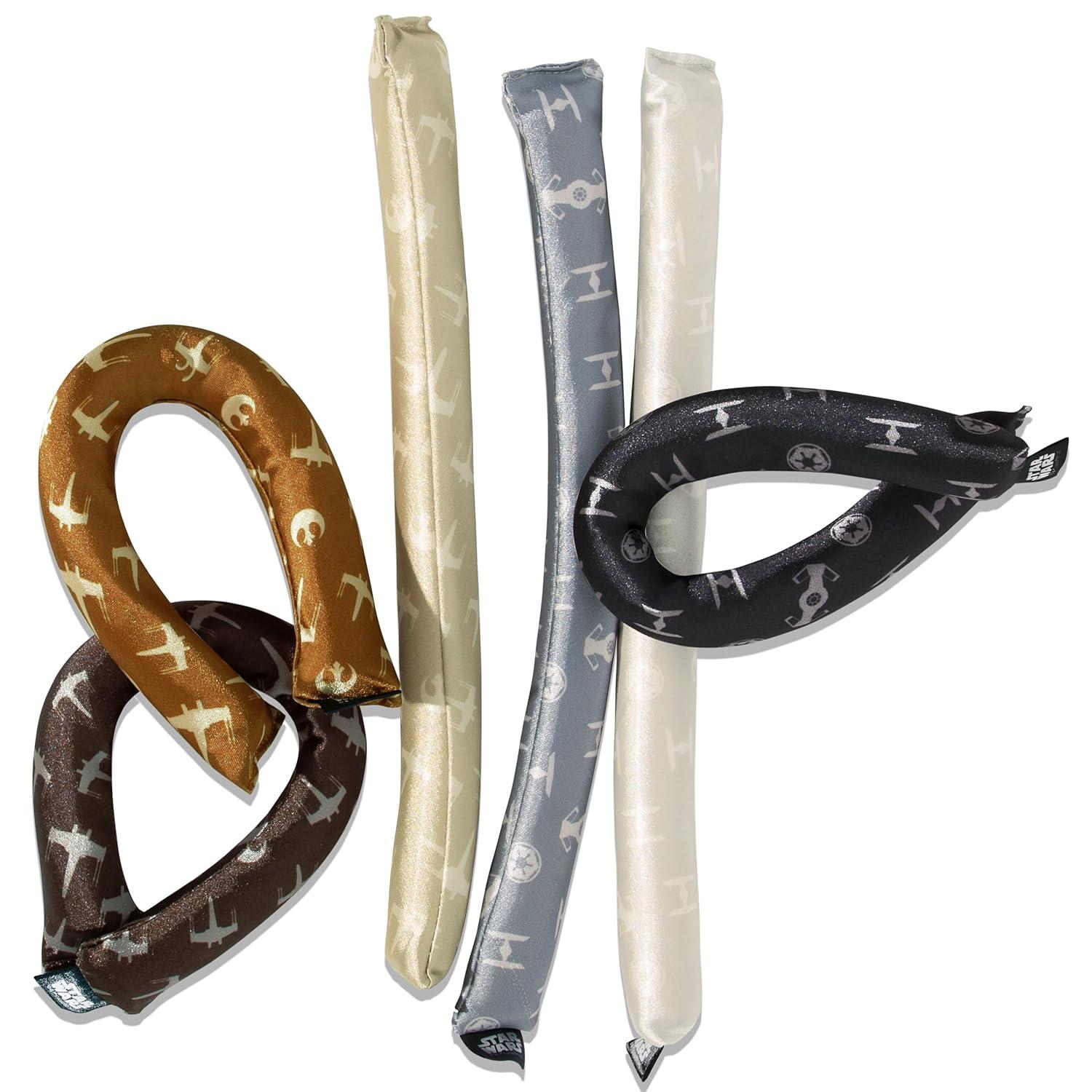 imageKitsch x Star Wars Satin Heatless Hair Curler Soft Hair Curlers to Sleep In for Heatless Curls Overnight Overnight Blowout Rods for Women Hair Styling Tools Light Side vs Dark Side 6pc Set