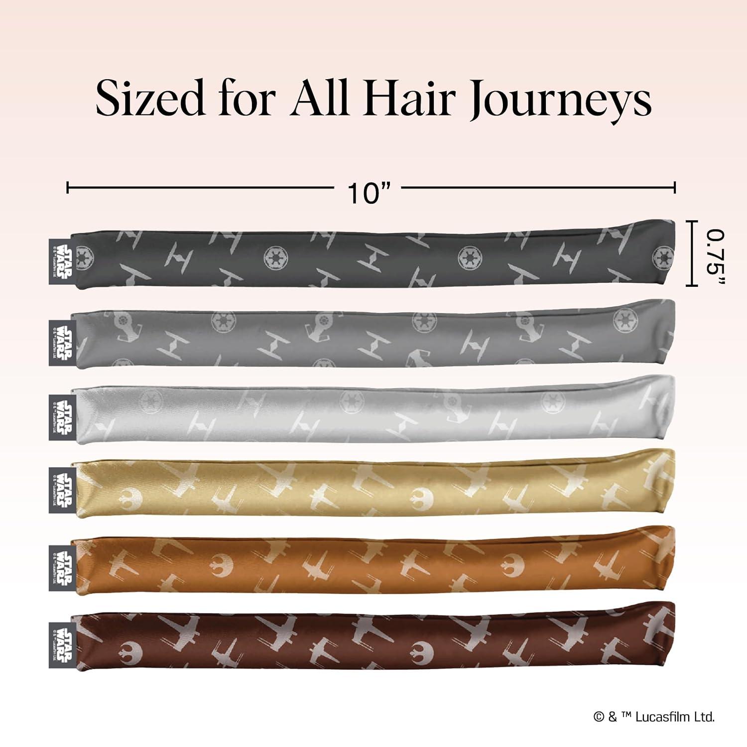 imageKitsch x Star Wars Satin Heatless Hair Curler Soft Hair Curlers to Sleep In for Heatless Curls Overnight Overnight Blowout Rods for Women Hair Styling Tools Light Side vs Dark Side 6pc Set