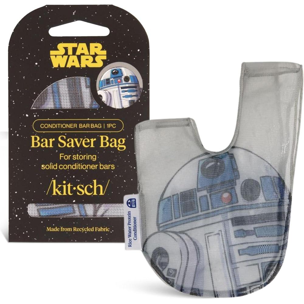 imageKitsch x Star Wars R2D2 Soap Saver Bag Patented Mesh Bag Soap Holder for Shampoo ampamp Conditioner Bars Extends Use ampamp Prevents Soggy Mess Recycled Mesh Beauty Pouch EcoFriendlyR2d2