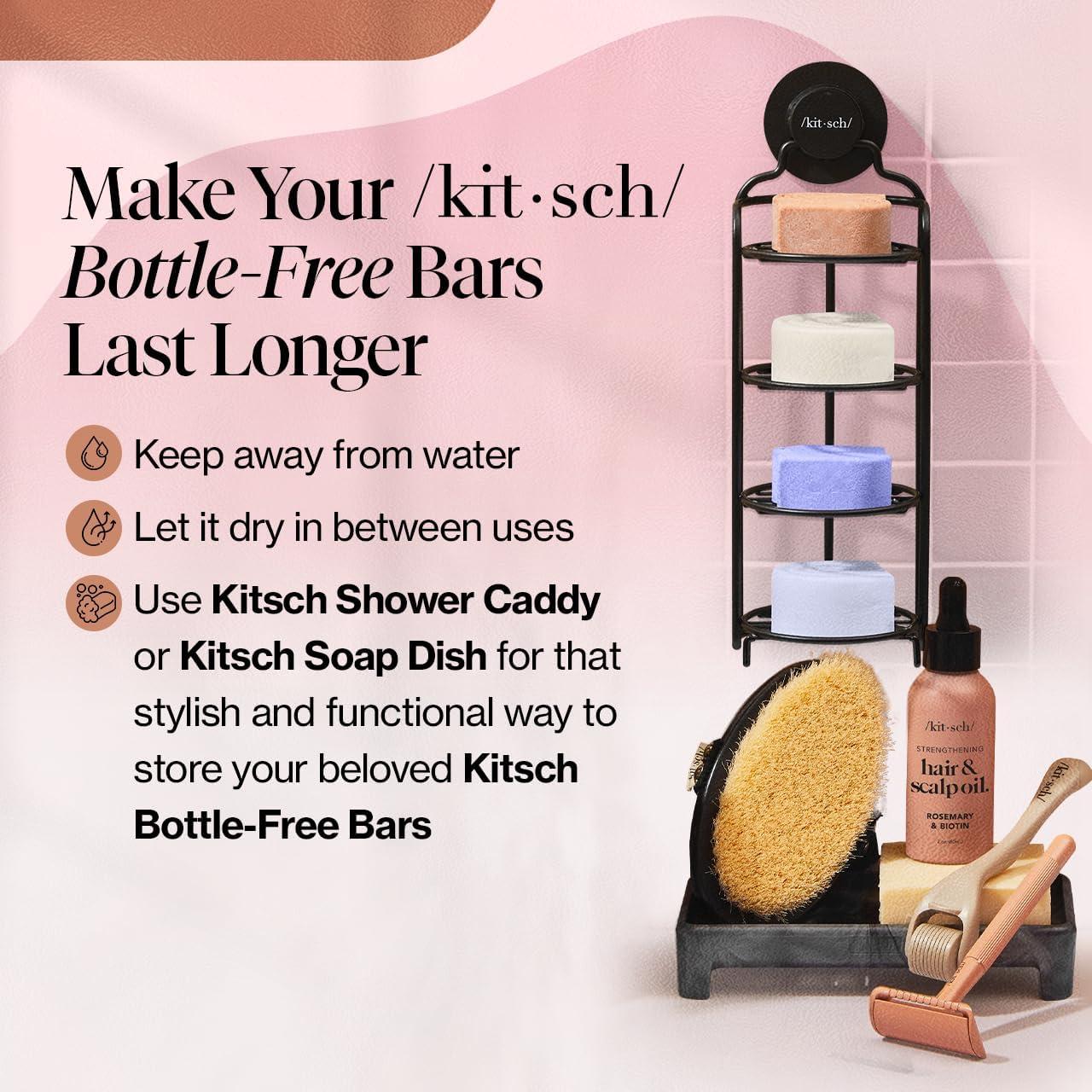 imageKitsch Castor Oil Shampoo ampamp Shea Butter Conditioner Bar Shampoo and Conditioner Set Hydrating ampamp Moisturizing Bar Soap Free of Paraben Silicone Sulfate Made in USA 2pc Set