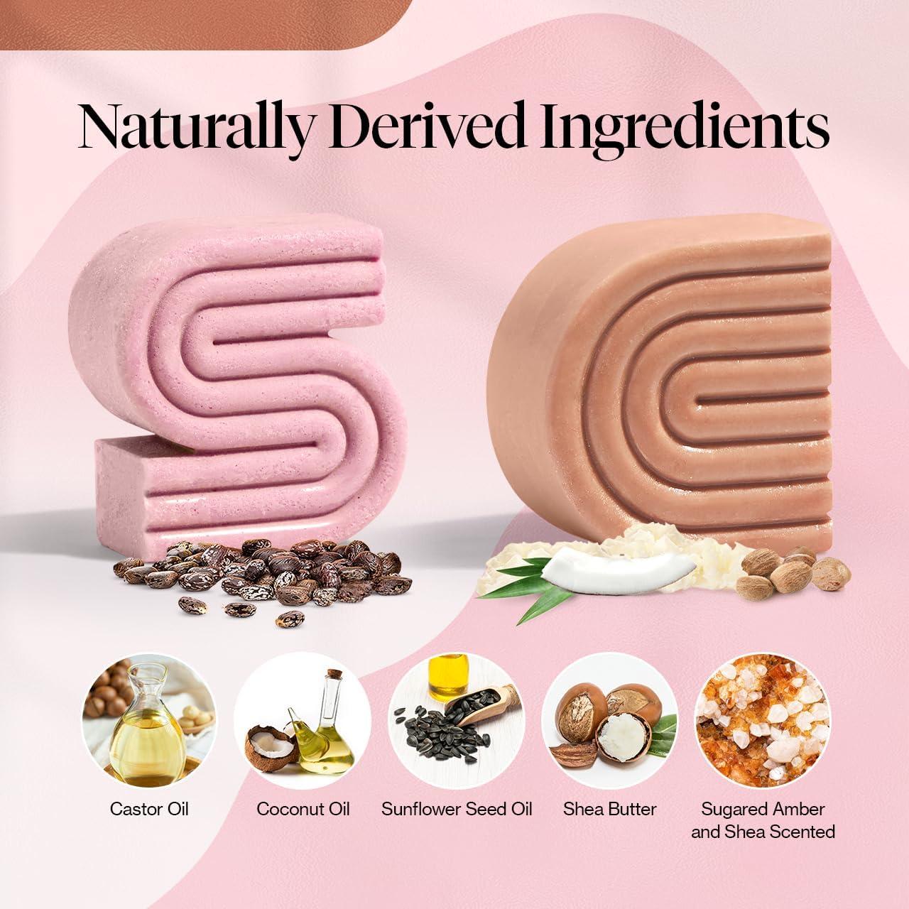 imageKitsch Castor Oil Shampoo ampamp Shea Butter Conditioner Bar Shampoo and Conditioner Set Hydrating ampamp Moisturizing Bar Soap Free of Paraben Silicone Sulfate Made in USA 2pc Set