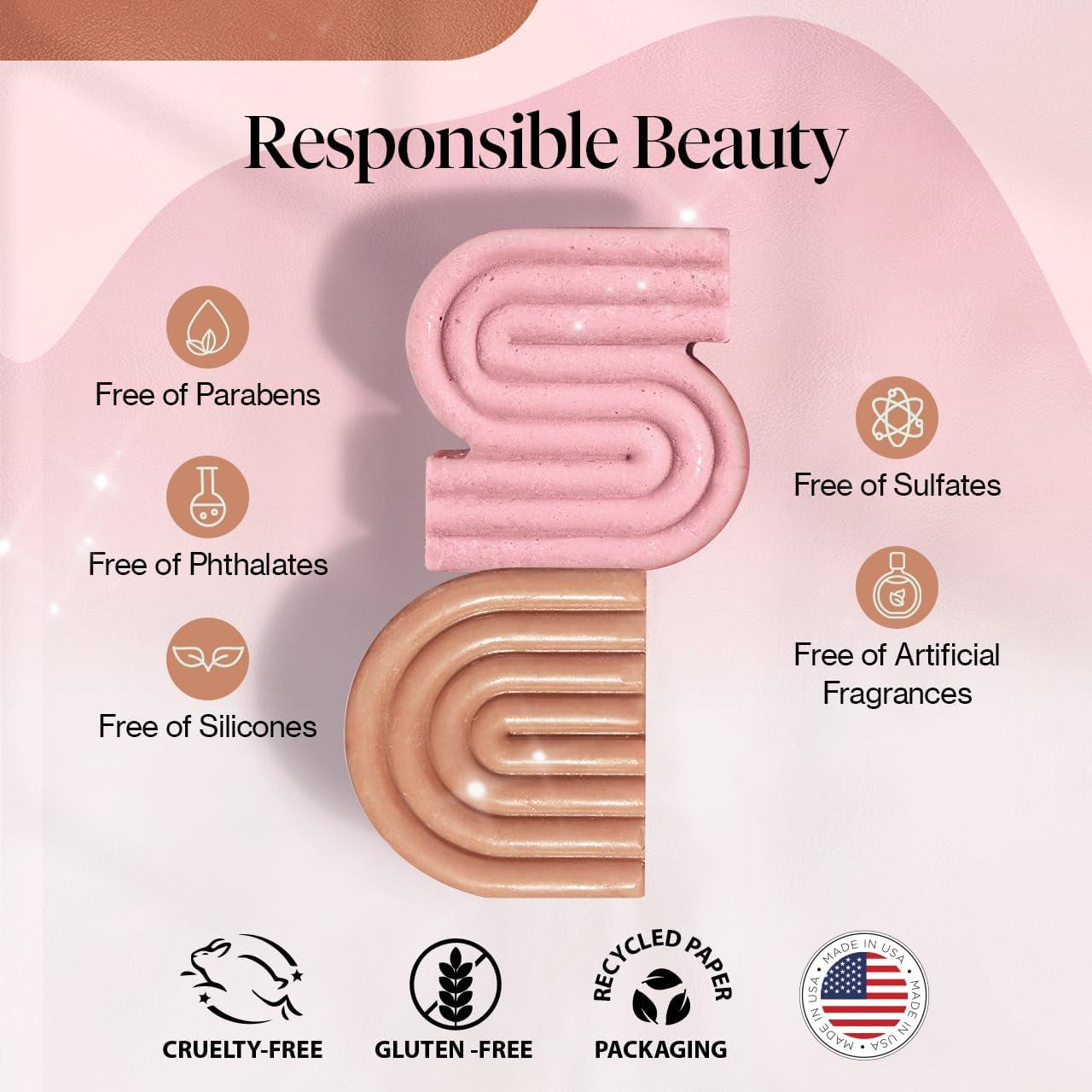 imageKitsch Castor Oil Shampoo ampamp Shea Butter Conditioner Bar Shampoo and Conditioner Set Hydrating ampamp Moisturizing Bar Soap Free of Paraben Silicone Sulfate Made in USA 2pc Set