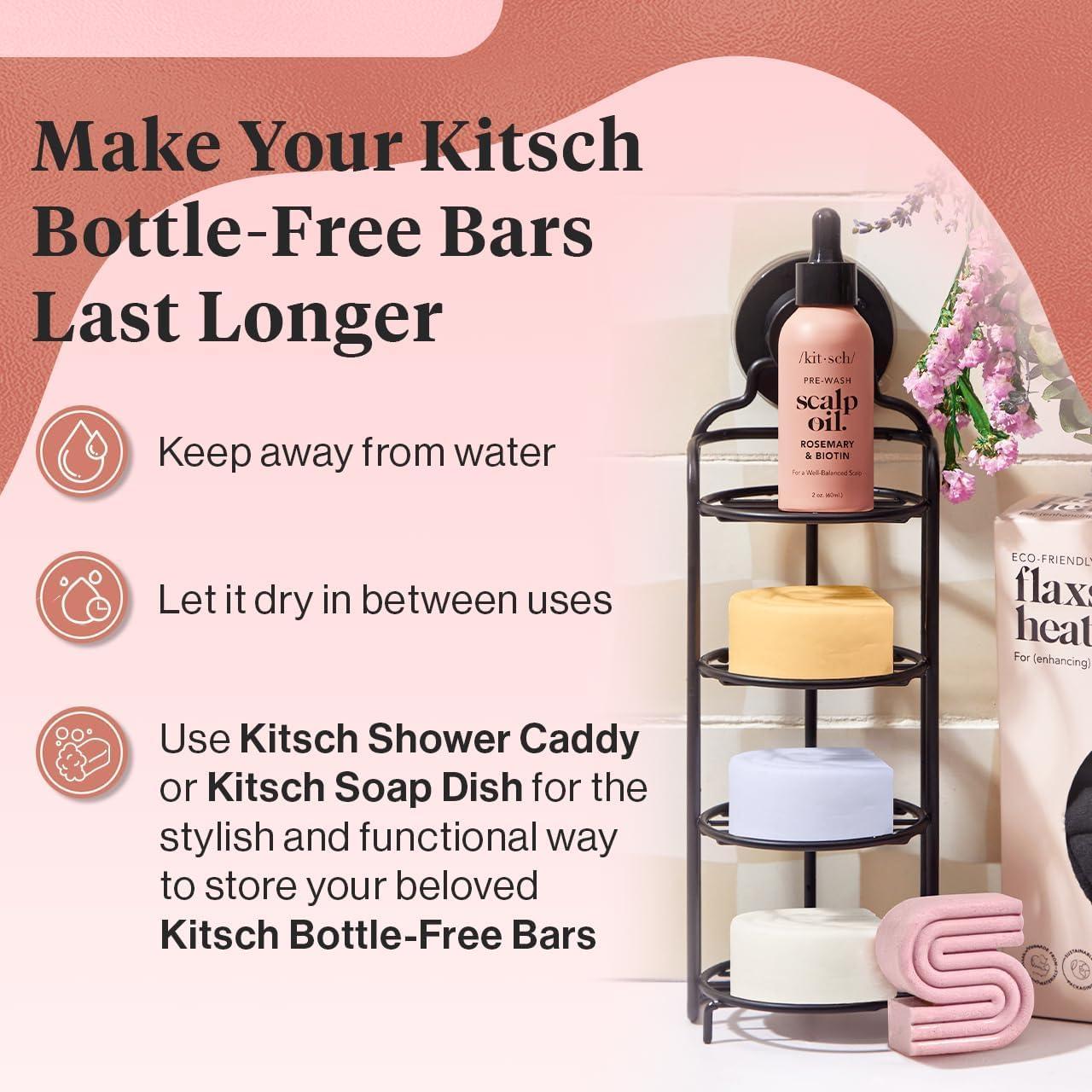 imageKitsch Castor Oil Shampoo and Conditioner Set Organic Castor Oil Hair Care for Dull ampamp Dry Hair Nourishing Bar Soap for Hair Growth Free of Sulfate Silicone ampamp Paraben Made in USA 2pcs