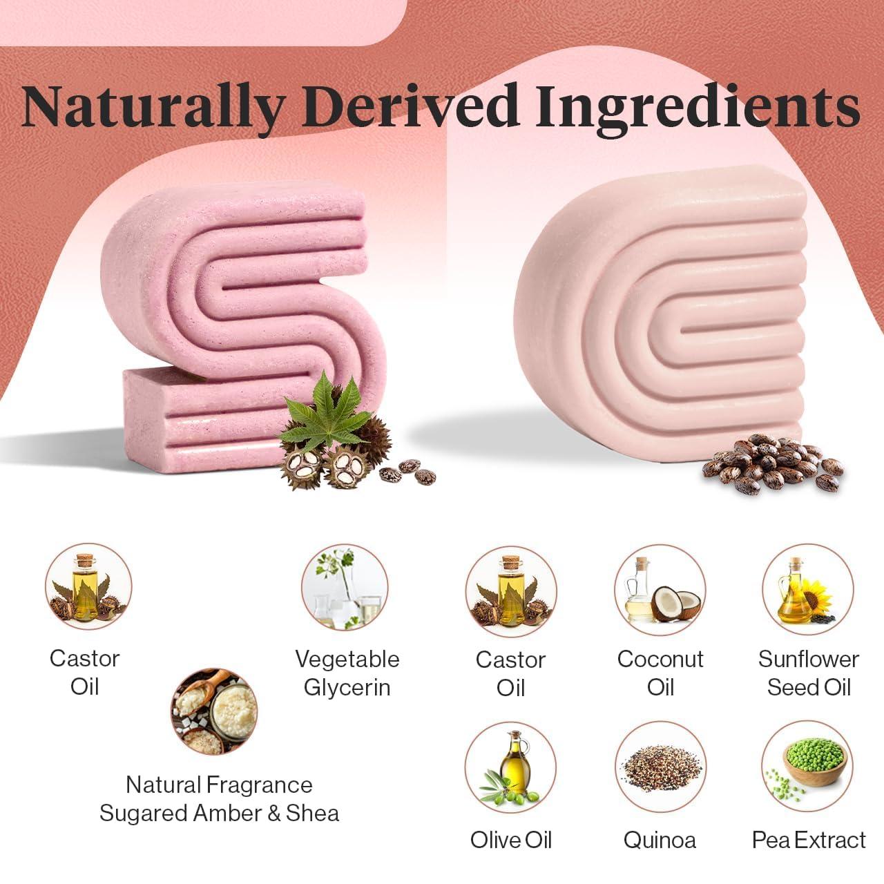 imageKitsch Castor Oil Shampoo and Conditioner Set Organic Castor Oil Hair Care for Dull ampamp Dry Hair Nourishing Bar Soap for Hair Growth Free of Sulfate Silicone ampamp Paraben Made in USA 2pcs