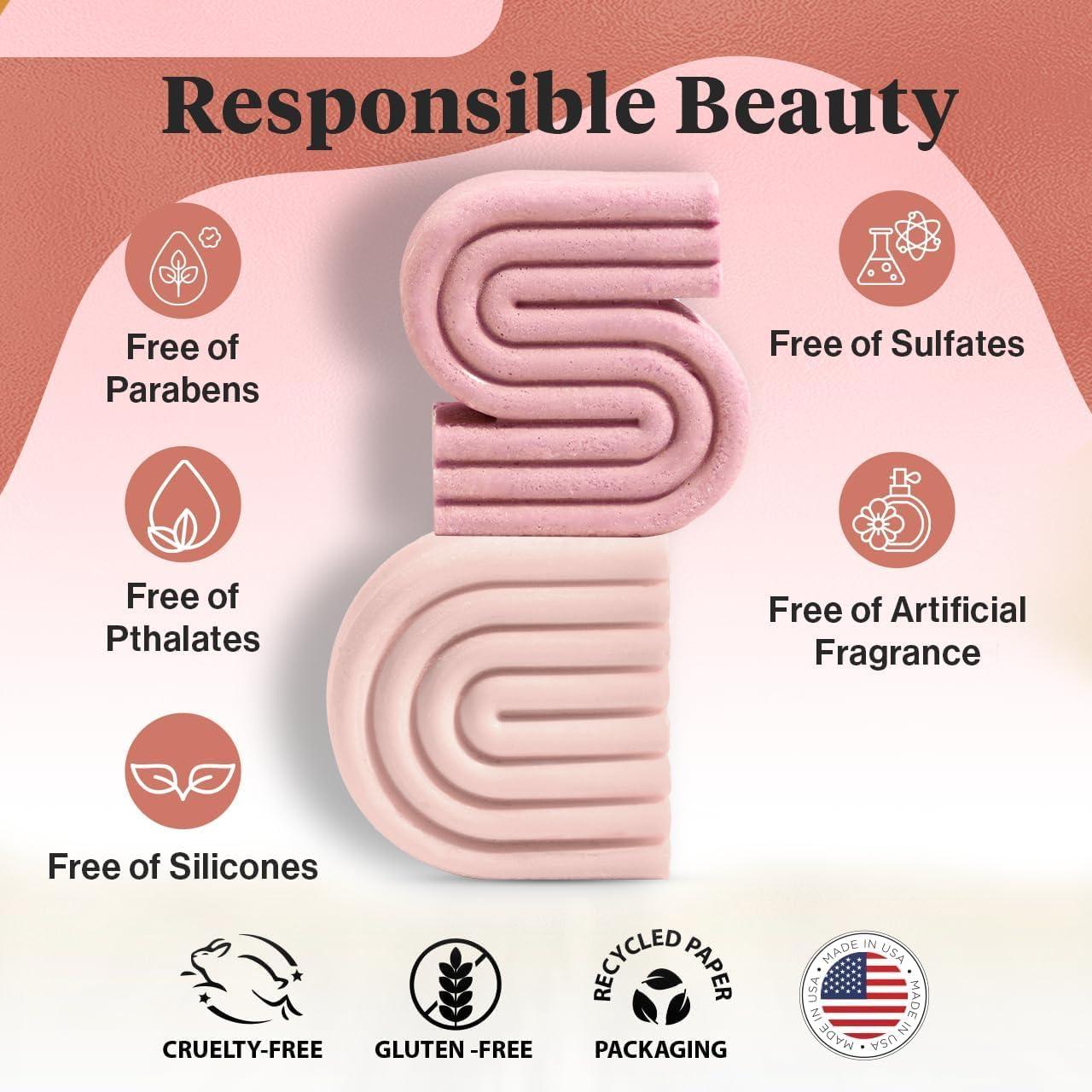 imageKitsch Castor Oil Shampoo and Conditioner Set Organic Castor Oil Hair Care for Dull ampamp Dry Hair Nourishing Bar Soap for Hair Growth Free of Sulfate Silicone ampamp Paraben Made in USA 2pcs