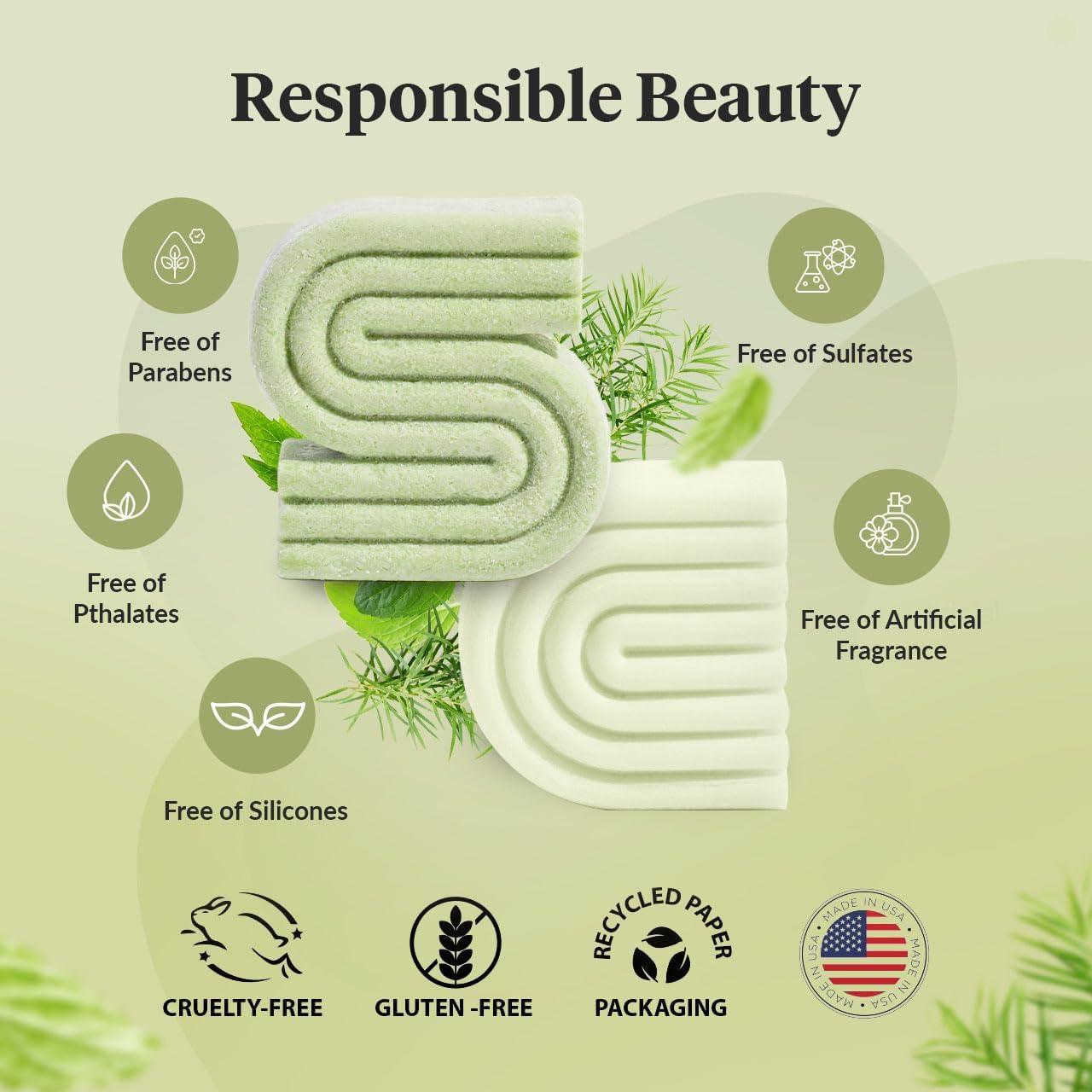 imageKitsch Clarifying Tea Tree Shampoo and Conditioner Set Shampoo ampamp Conditioner Bar for Women and Men Scalp ampamp Oil Control Hair Care Free of Paraben Sulfate ampamp Silicone Made in USA 2 pcs