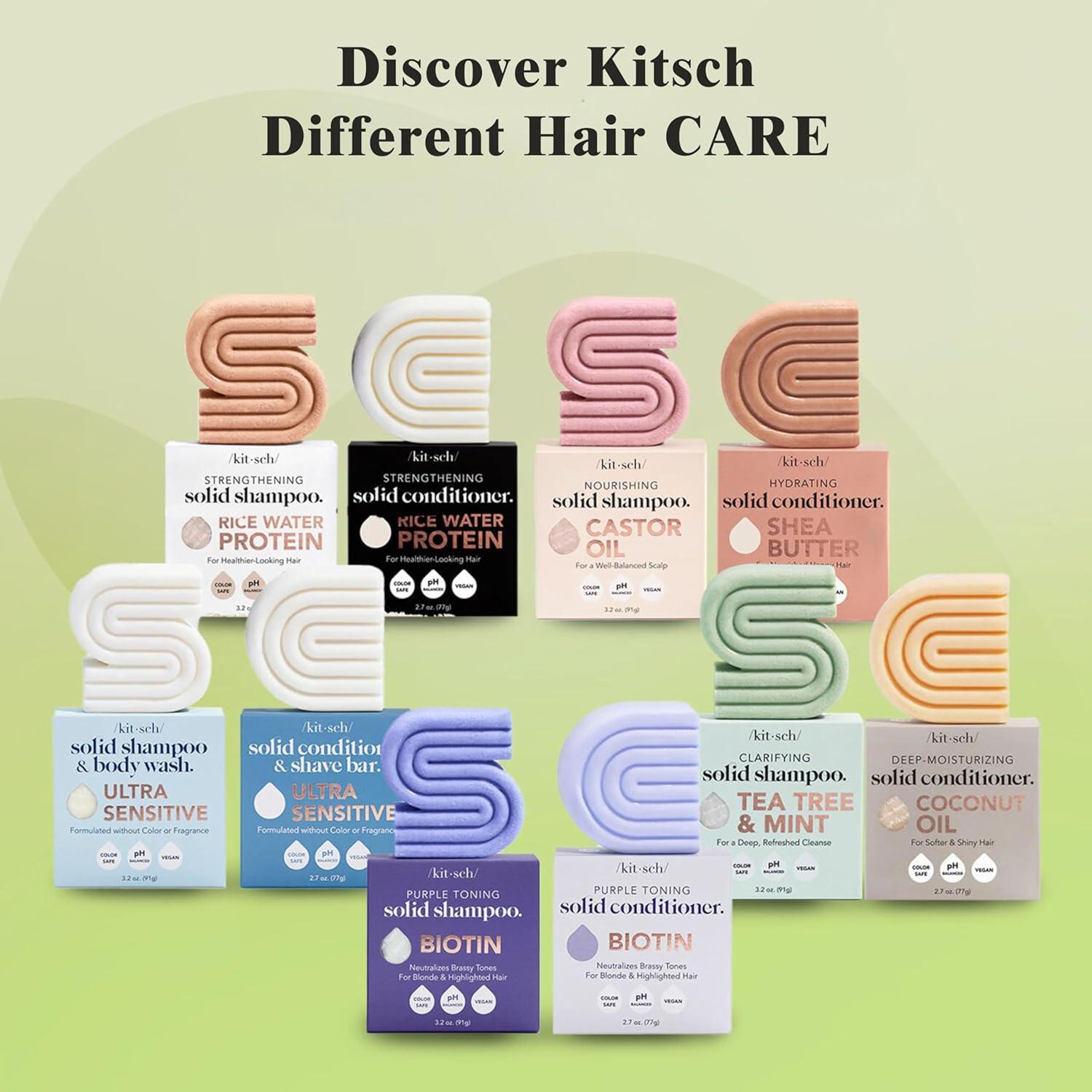 imageKitsch Clarifying Tea Tree Shampoo and Conditioner Set Shampoo ampamp Conditioner Bar for Women and Men Scalp ampamp Oil Control Hair Care Free of Paraben Sulfate ampamp Silicone Made in USA 2 pcs