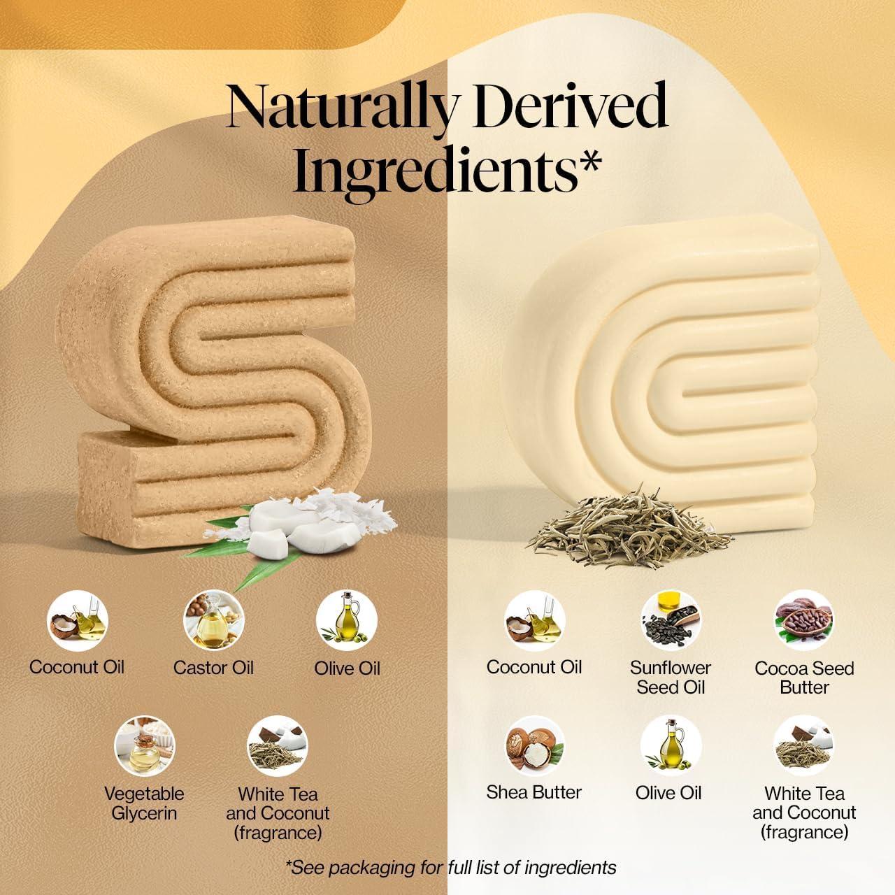 imageKitsch Coconut Oil Shampoo and Conditioner Set Deep Moisturizing Shampoo and Conditioner Bar for Dry Damaged Hair Hydrating Solid Bars for Curly Coily ampamp Color Treated Hair Made in USA