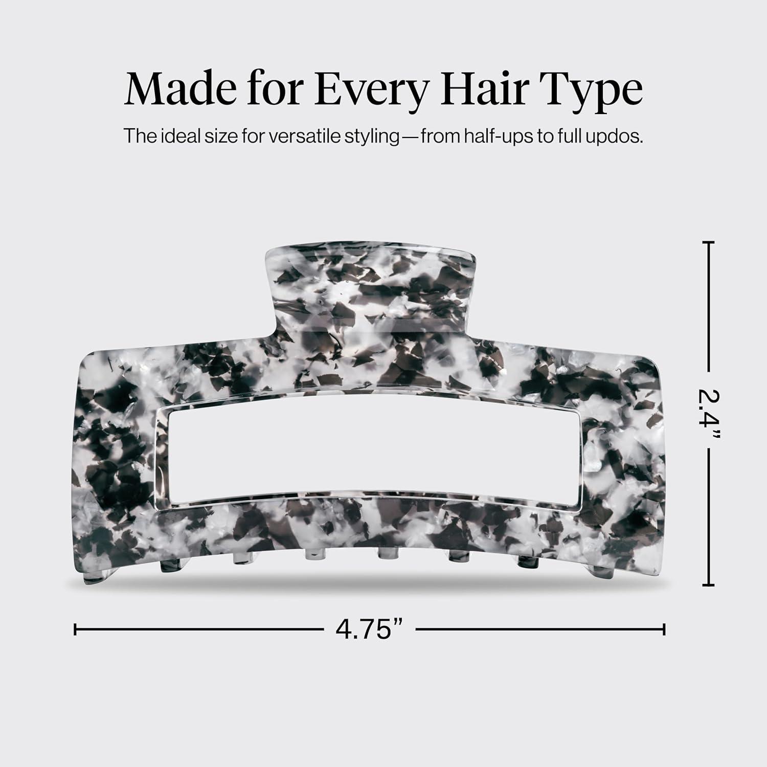 imageKitsch Hello Kitty Recycled Plastic Jumbo Claw Clip Extra Large claw Clips for Thick Hair Big Hair Clips for Thin Hair Ideal Gifts for Women 1 Piece Pink Kitty FacesBlack