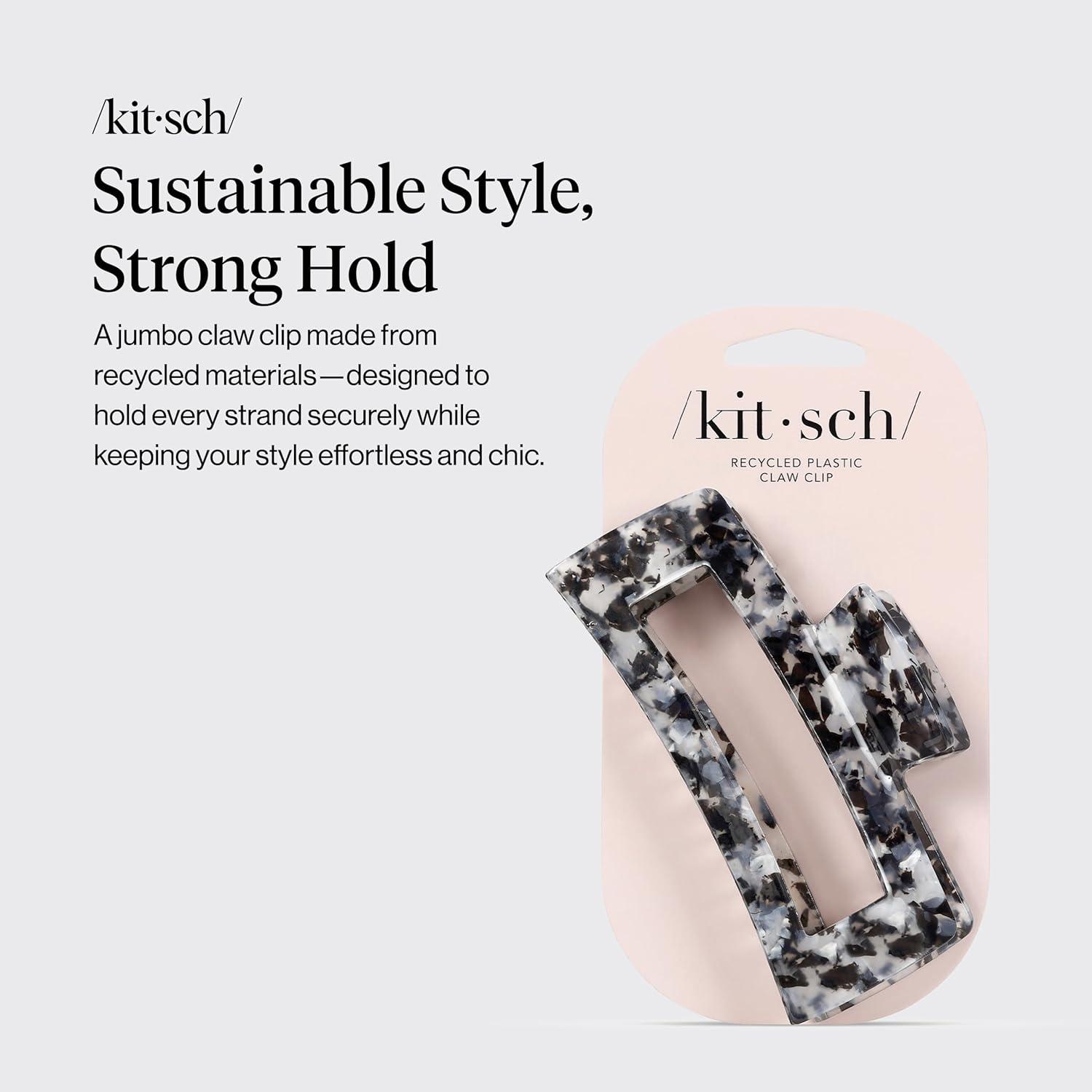 imageKitsch Hello Kitty Recycled Plastic Jumbo Claw Clip Extra Large claw Clips for Thick Hair Big Hair Clips for Thin Hair Ideal Gifts for Women 1 Piece Pink Kitty FacesBlack