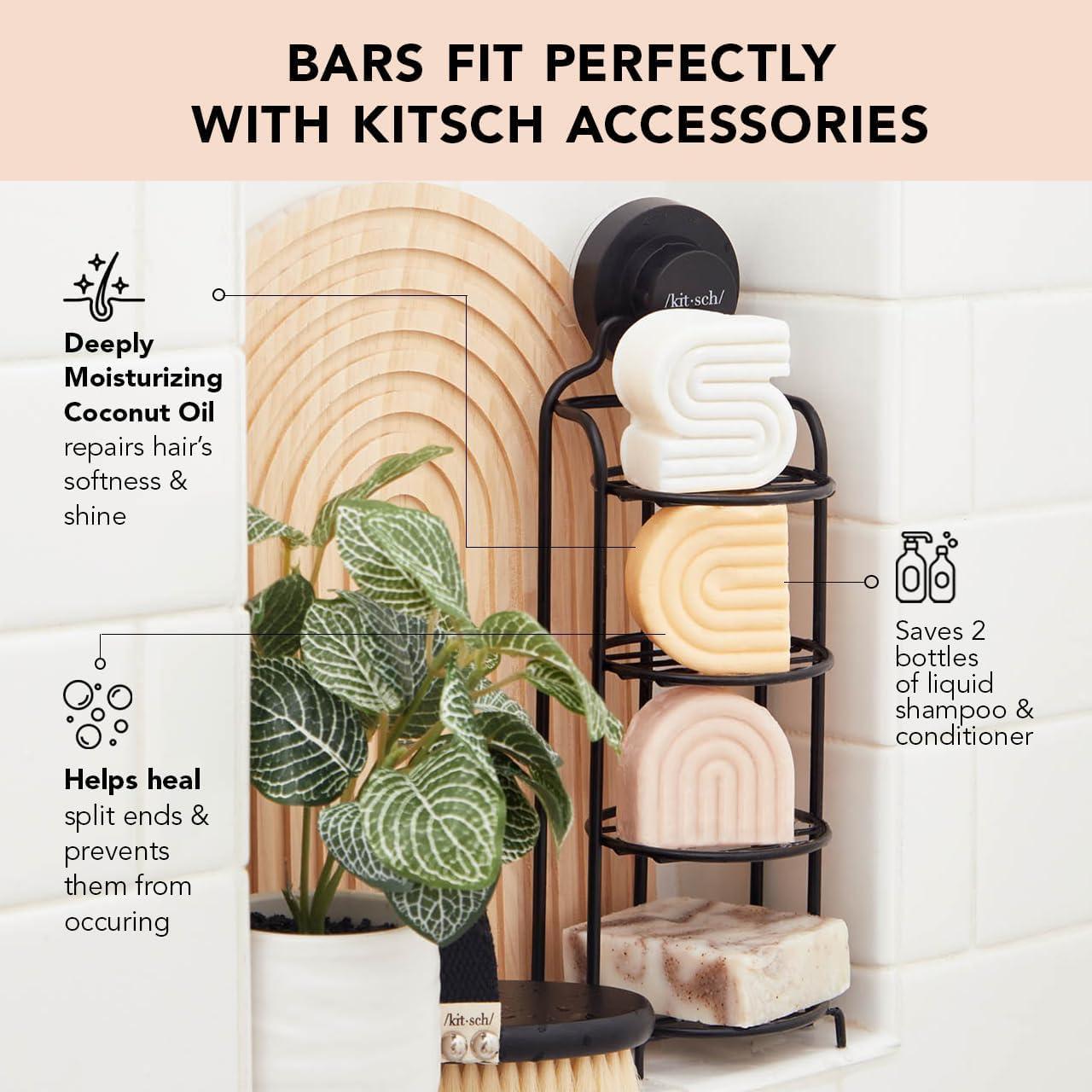 imageKitsch Tea Tree Shampoo ampamp Coconut Oil Conditioner Bar Shampoo and Conditioner Set Clarifying Bar Soap for Greasy Hair ampamp Deep Moisturizing Paraben Silicone ampamp Sulfate Free Made in USA 2 Pack