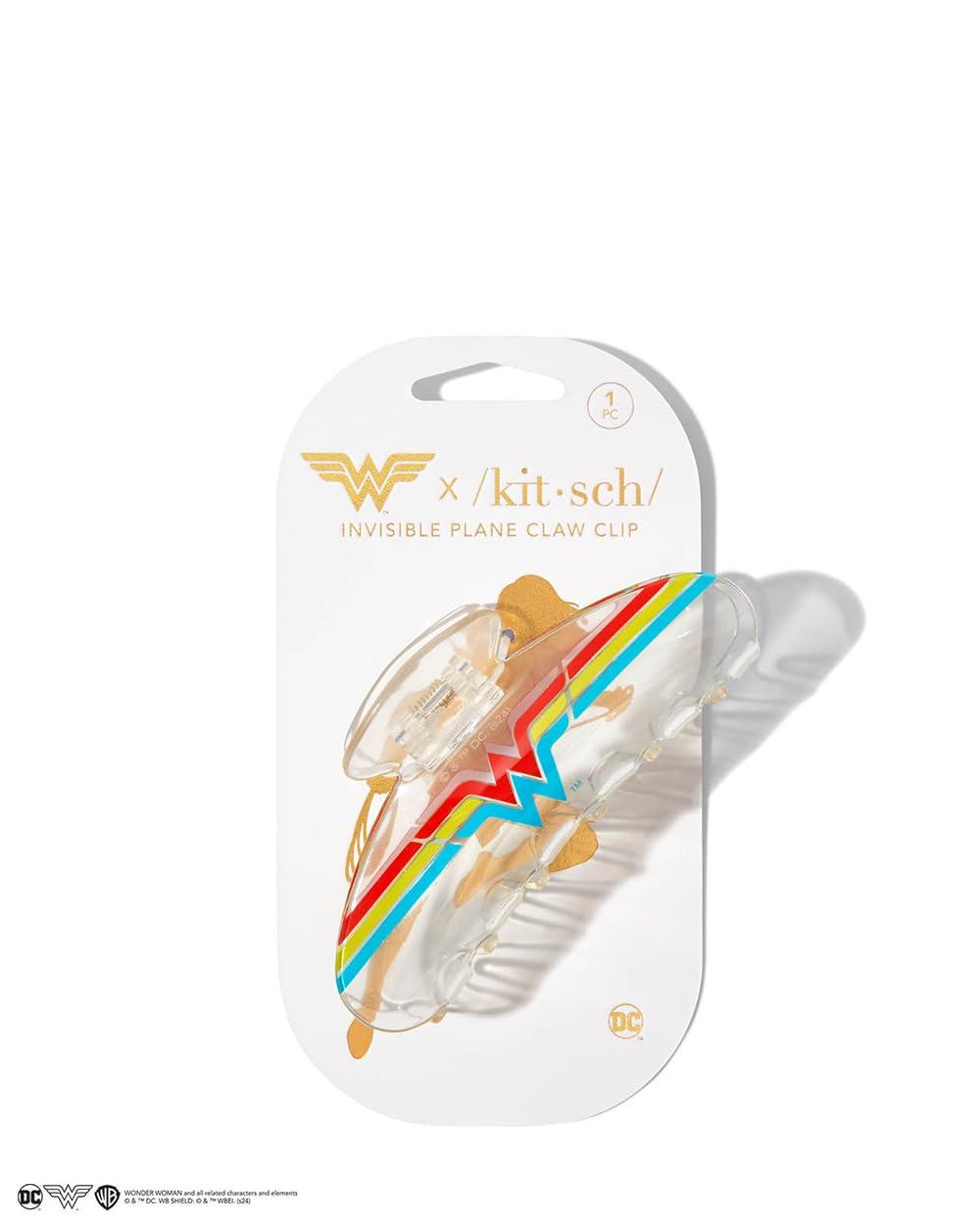 imageKitsch Wonder Woman Clear Acrylic Large Claw Clip Durable Hair Claw Clip for All Hair Types Great for Updo HalfUp Stays In Place Without Pulling Gifts For Women 1pcWonder Woman Clear