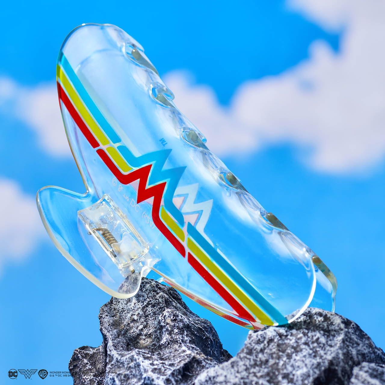 imageKitsch Wonder Woman Clear Acrylic Large Claw Clip Durable Hair Claw Clip for All Hair Types Great for Updo HalfUp Stays In Place Without Pulling Gifts For Women 1pcWonder Woman Clear