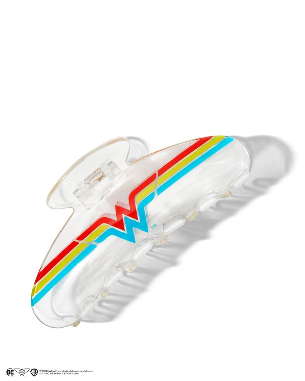 imageKitsch Wonder Woman Clear Acrylic Large Claw Clip Durable Hair Claw Clip for All Hair Types Great for Updo HalfUp Stays In Place Without Pulling Gifts For Women 1pcWonder Woman Clear