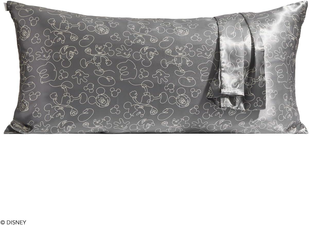 imageKitsch ampamp Disney Mickey Mouse Satin Pillowcase with Zipper Softer Than Silk Cooling Pillow Case for Hair ampamp Skin WrinkleFree Machine Washable King Size 19x36