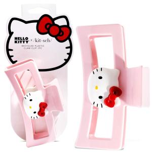 Kitsch Hello Kitty Recycled Plastic Jumbo Claw Clip, Extra Large claw Clips for Thick Hair, Big Hair Clips for Thin Hair | Ideal Gifts for Women (1 Piece, Pink Kitty Faces)(Kitty Face)