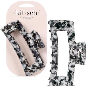 Kitsch Hello Kitty Recycled Plastic Jumbo Claw Clip, Extra Large claw Clips for Thick Hair, Big Hair Clips for Thin Hair | Ideal Gifts for Women (1 Piece, Pink Kitty Faces)(Black)