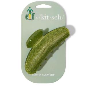 Kitsch Wonder Woman Clear Acrylic Large Claw Clip – Durable Hair Claw Clip for All Hair Types | Great for Updo, Half-Up | Stays In Place Without Pulling | Gifts For Women – 1pc(Green Glitter)