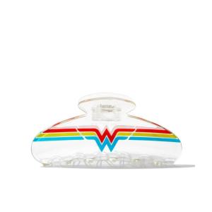 Kitsch Wonder Woman Clear Acrylic Large Claw Clip – Durable Hair Claw Clip for All Hair Types | Great for Updo, Half-Up | Stays In Place Without Pulling | Gifts For Women – 1pc(Wonder Woman Clear)