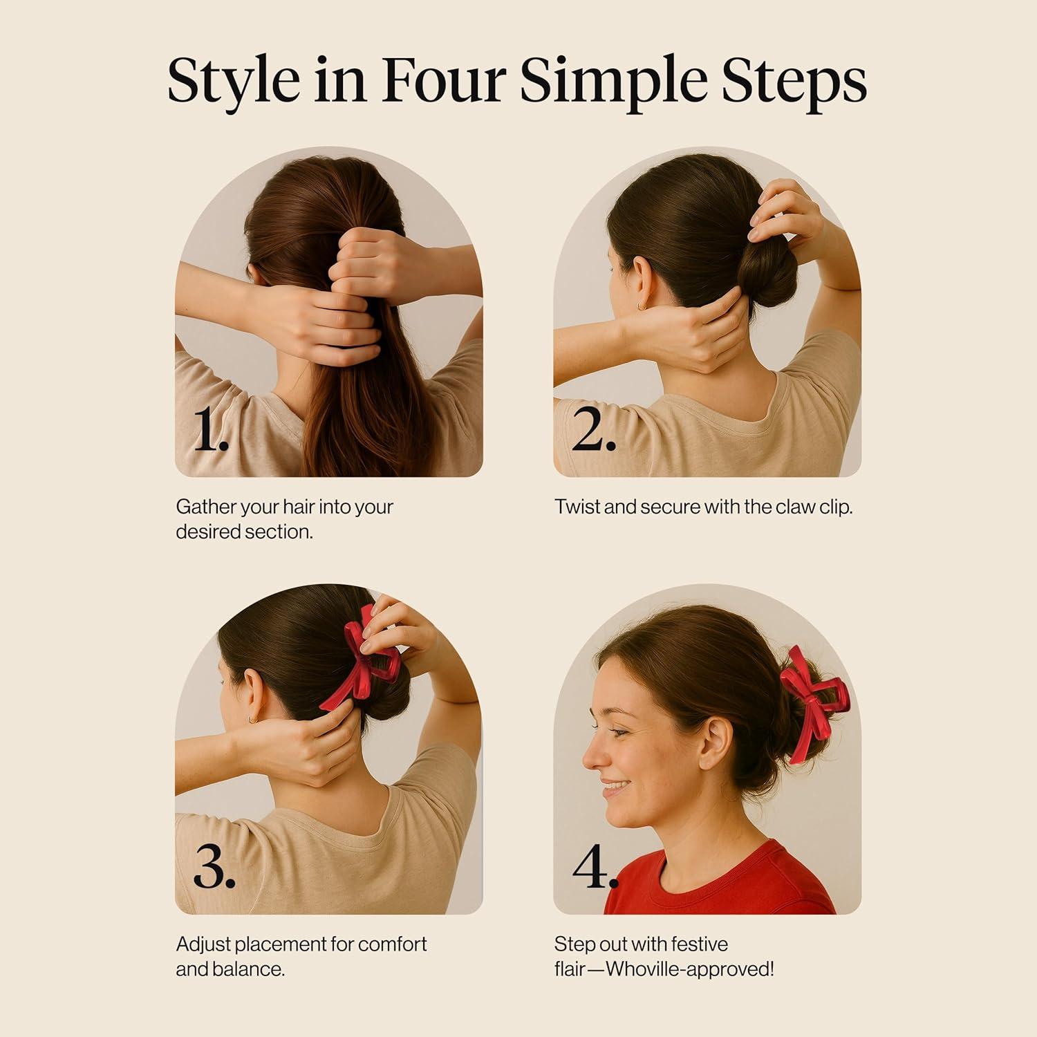 imageThe Grinch x Kitsch Bow Hair Claw Clip for Women Strong Hold for Thick or Thin Hair Glossy Red Hair Clip for Holidays or Everyday Hairstyle Ideal Stocking Stuffers and Gifts for Women 1 pc