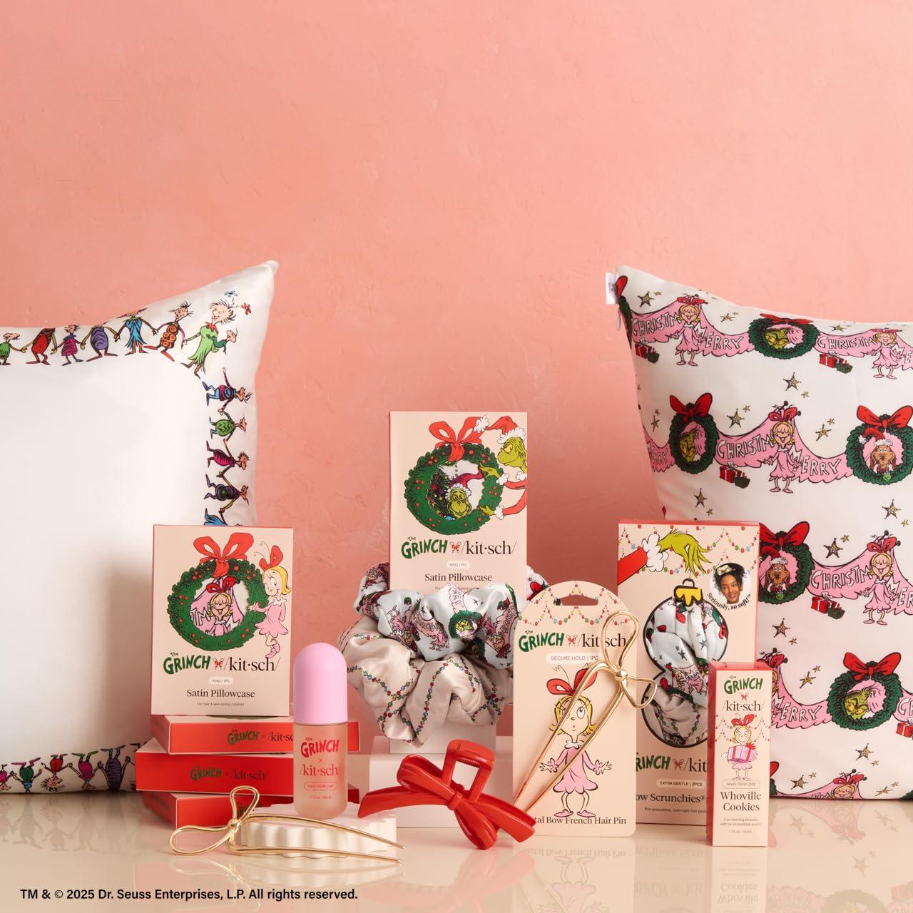 imageThe Grinch x Kitsch Bow Hair Claw Clip for Women Strong Hold for Thick or Thin Hair Glossy Red Hair Clip for Holidays or Everyday Hairstyle Ideal Stocking Stuffers and Gifts for Women 1 pc