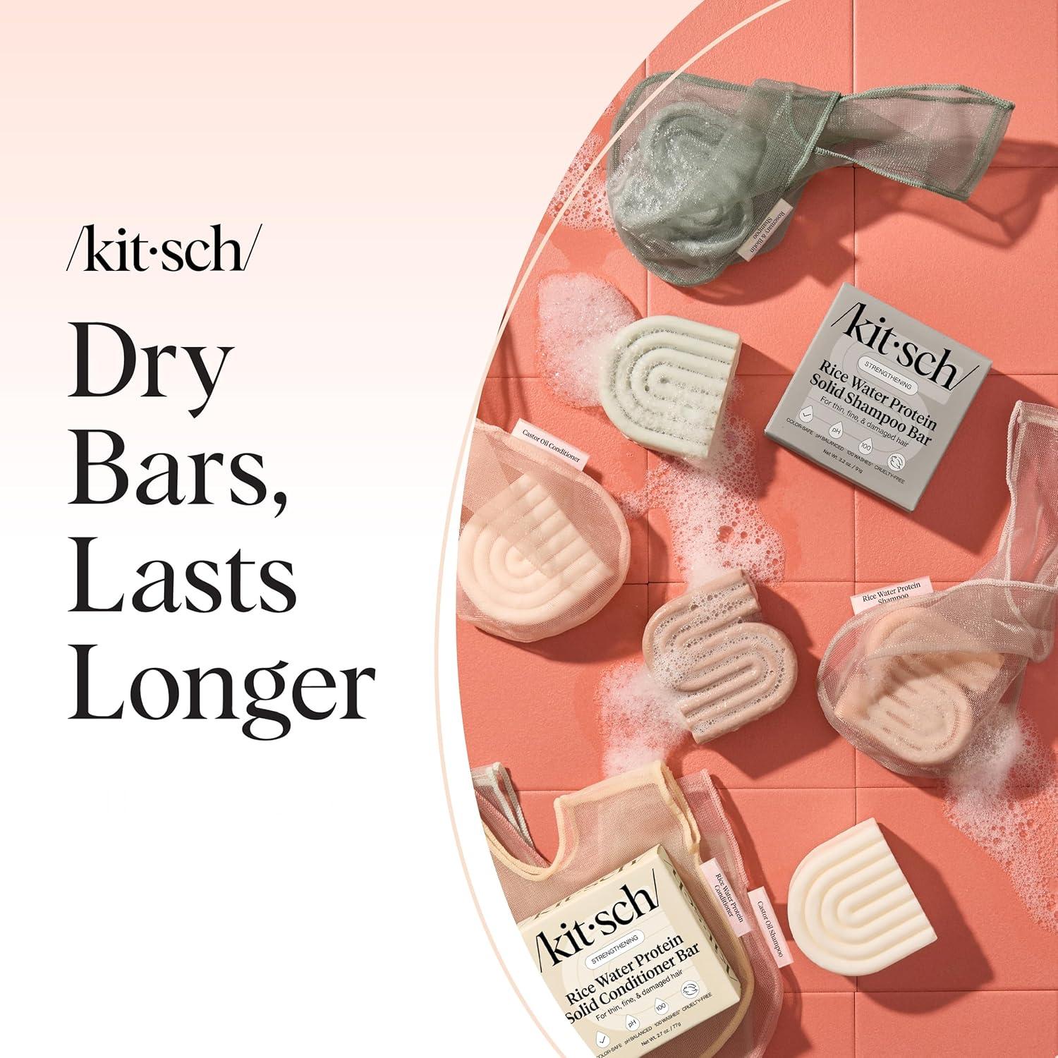 imageKitsch Bar Soap Saver Bag Patented Mesh Bag Soap Holder for Castor Oil Shampoo Bar with Tag Identifier Extends Use ampamp Prevents Soggy Mess Recycled Mesh Beauty Pouch EcoFriendlyRosemary Biotin Shampoo Bar Bag