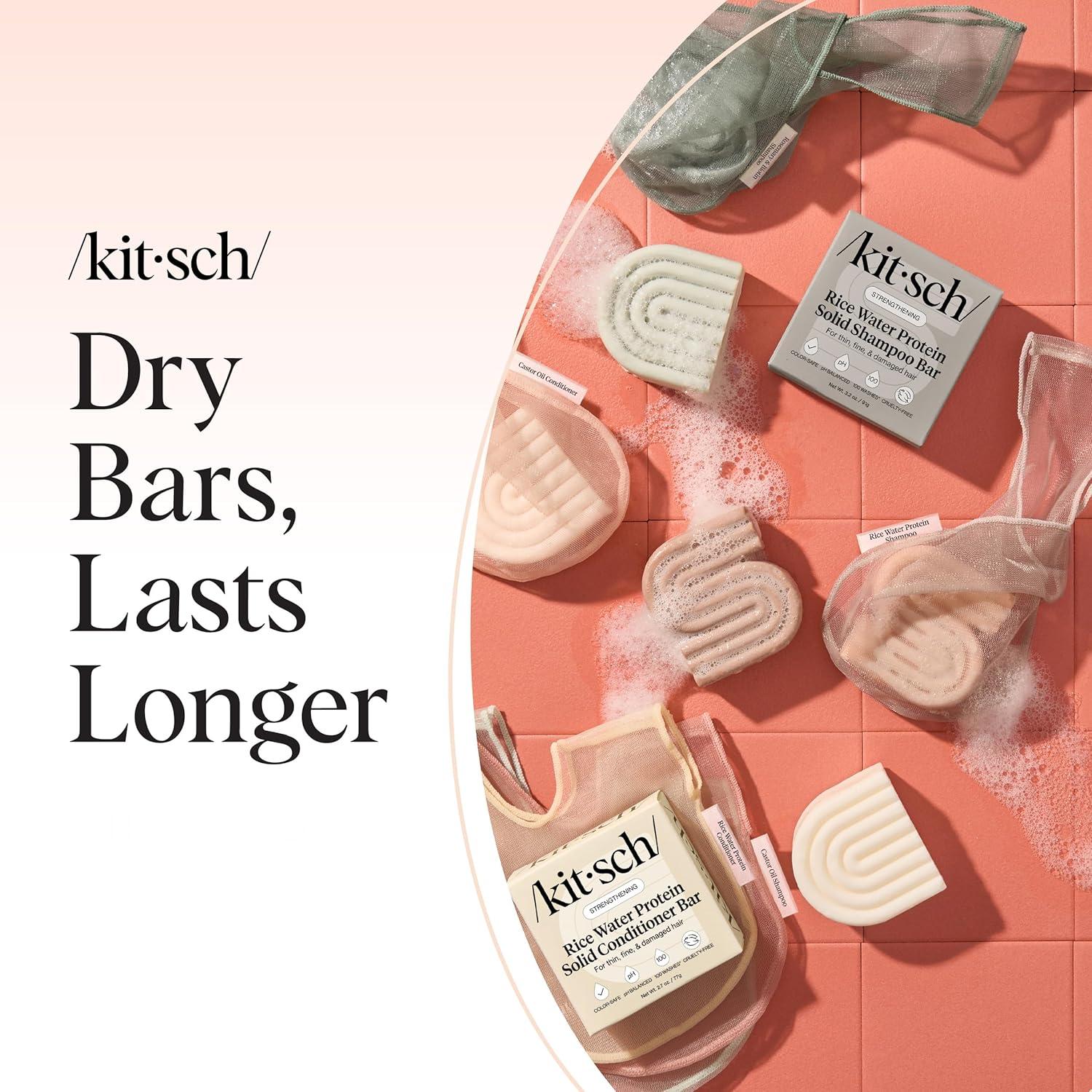 imageKitsch Bar Soap Saver Bag Patented Mesh Bag Soap Holder for Castor Oil Shampoo Bar with Tag Identifier Extends Use ampamp Prevents Soggy Mess Recycled Mesh Beauty Pouch EcoFriendlyRice Water Protein Shampoo Bar Bag