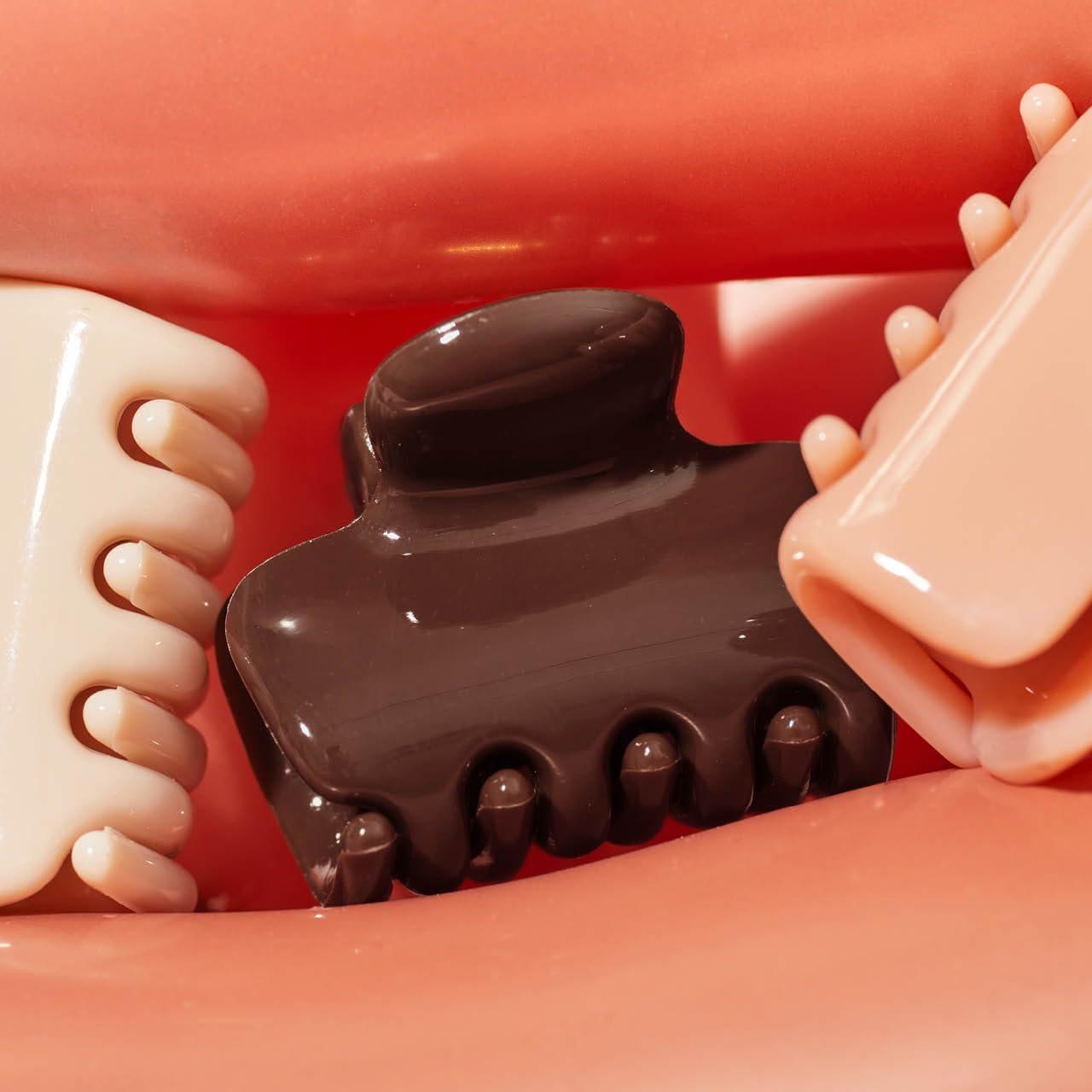 imageKitsch Small Hair Clips for Women and Girls Mini Claw Clips Hair Accessories Daily Styling Recycled Cherry Blossom Design Ideal Gifts for Women 8pc SetRosewood