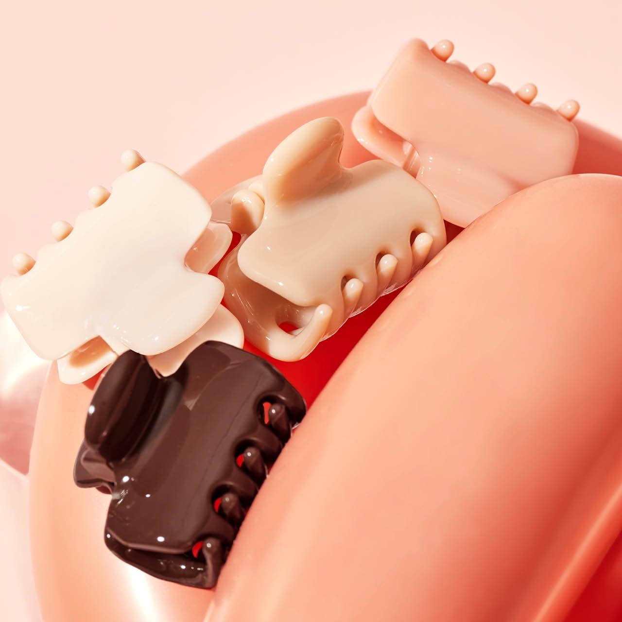 imageKitsch Small Hair Clips for Women and Girls Mini Claw Clips Hair Accessories Daily Styling Recycled Cherry Blossom Design Ideal Gifts for Women 8pc SetRosewood