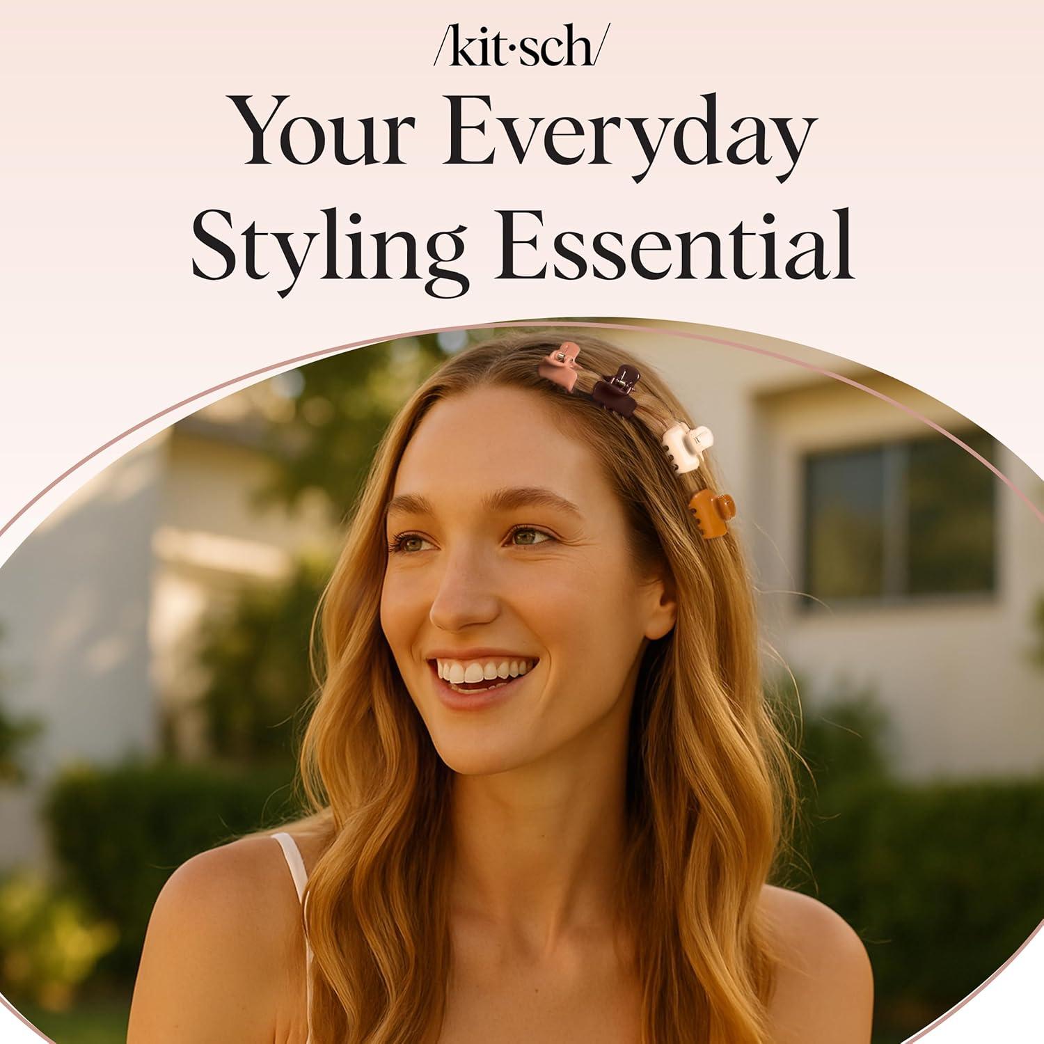 imageKitsch Small Hair Clips for Women and Girls Mini Claw Clips Hair Accessories Daily Styling Recycled Cherry Blossom Design Ideal Gifts for Women 8pc SetSedona