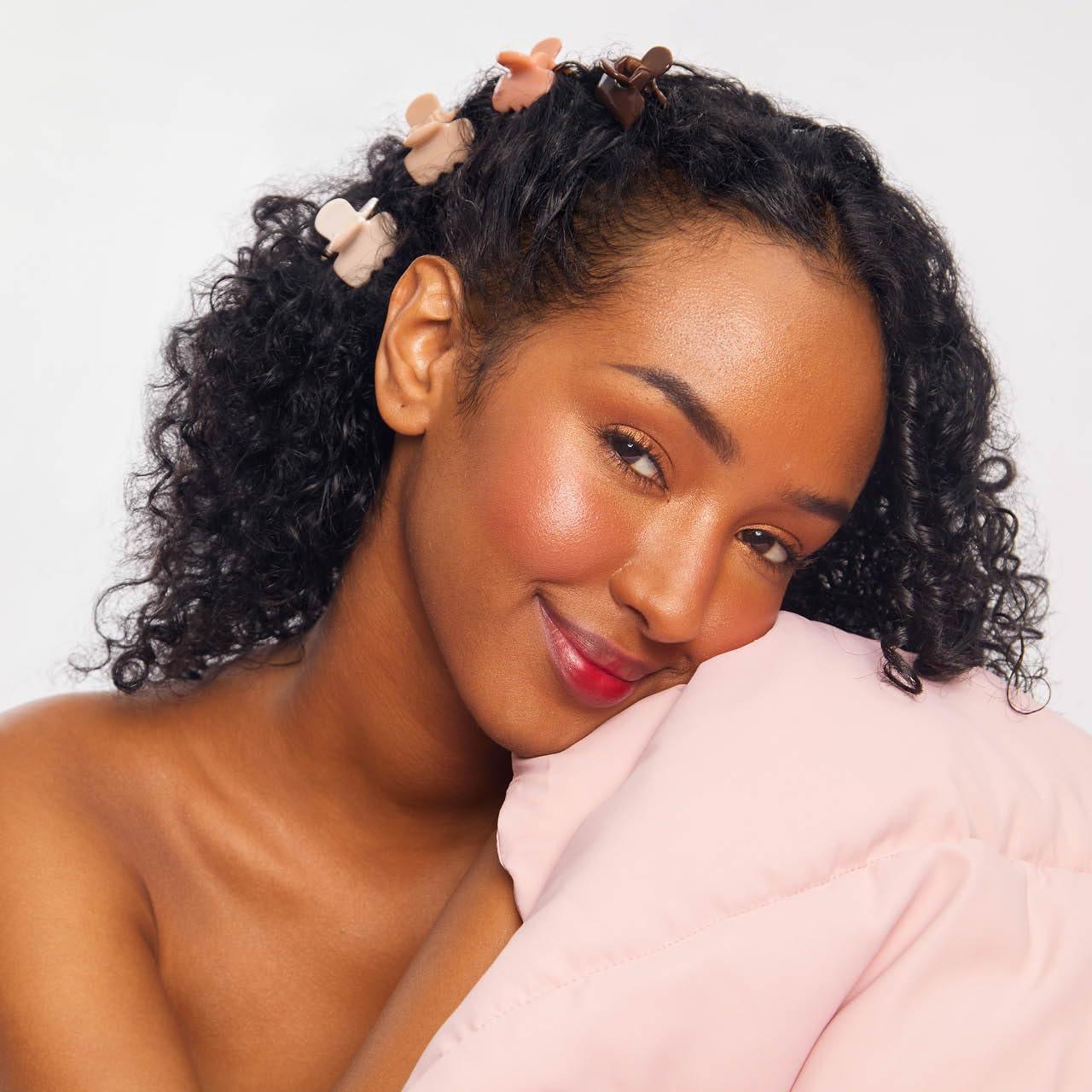 imageKitsch Small Hair Clips for Women and Girls Mini Claw Clips Hair Accessories Daily Styling Recycled Cherry Blossom Design Ideal Gifts for Women 8pc SetRosewood