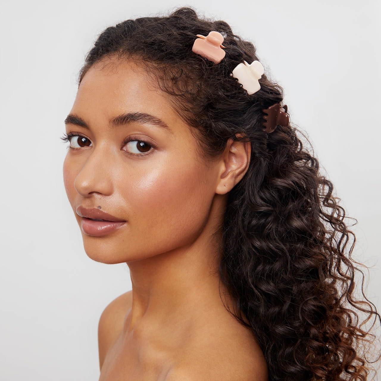 imageKitsch Small Hair Clips for Women and Girls Mini Claw Clips Hair Accessories Daily Styling Recycled Cherry Blossom Design Ideal Gifts for Women 8pc SetRosewood