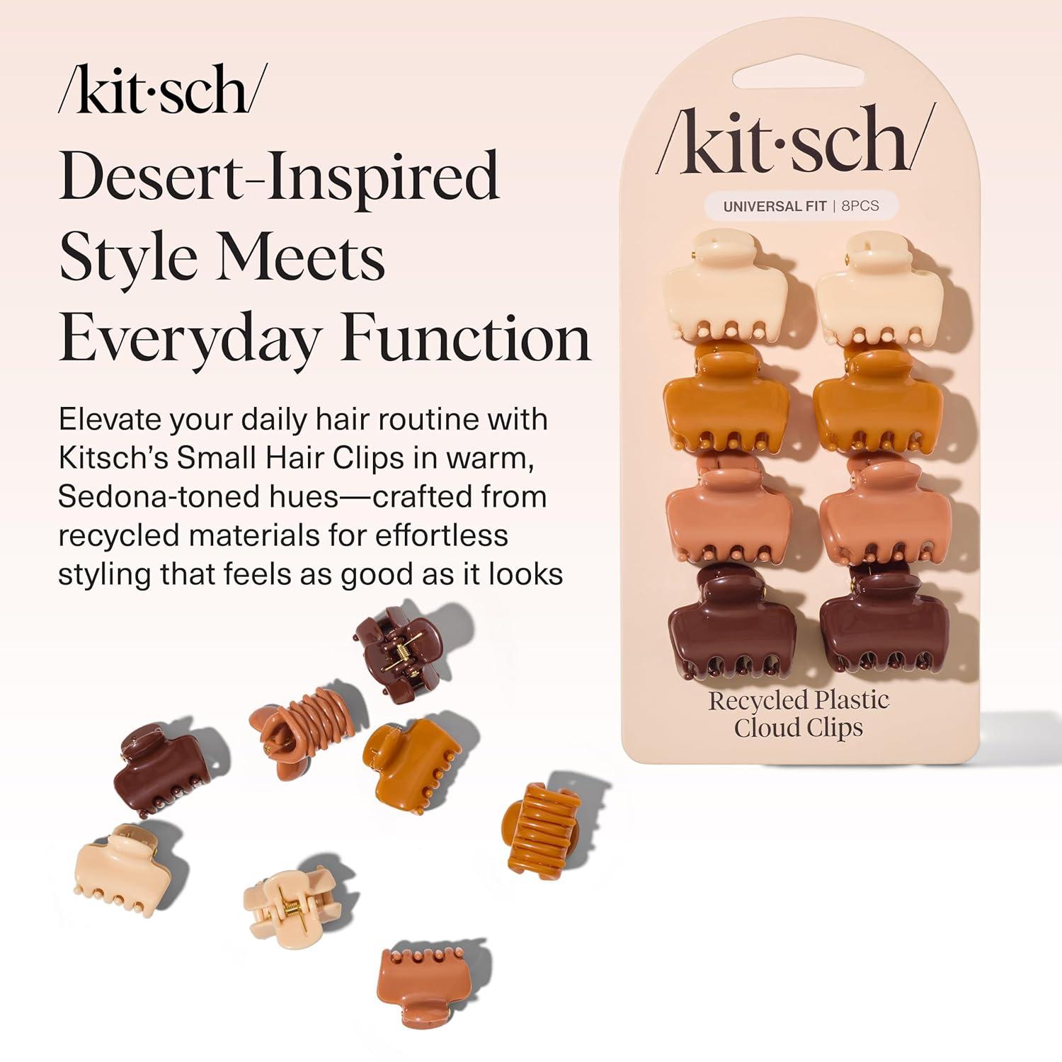 imageKitsch Small Hair Clips for Women and Girls Mini Claw Clips Hair Accessories Daily Styling Recycled Cherry Blossom Design Ideal Gifts for Women 8pc SetSedona