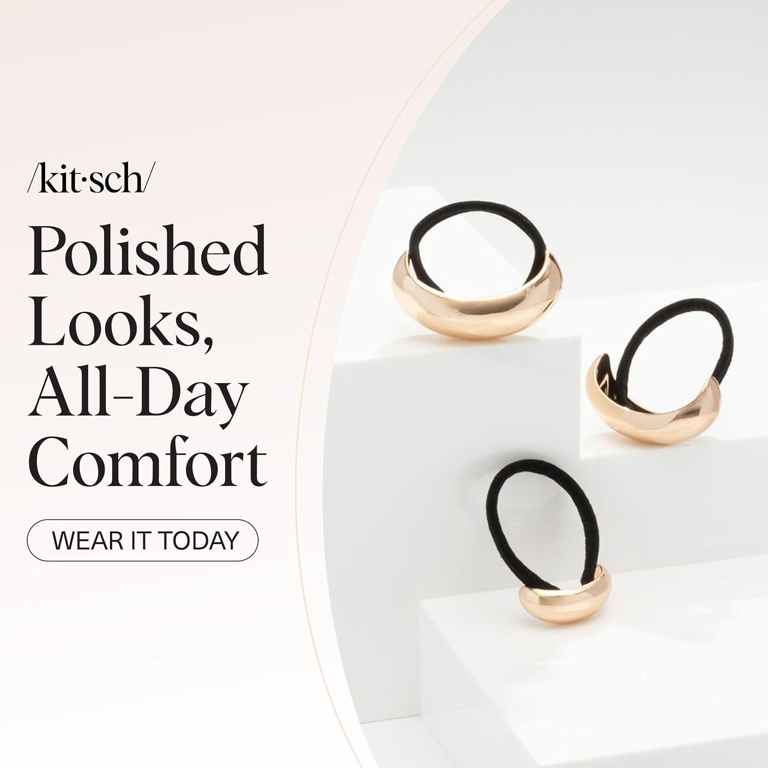 imageKitsch Gold Hair Cuffs Metal Ponytail Cuff for Women Durable Elegant Holder for Ponytails Braids ampamp Updos Gold Hair Accessory Ideal Gifts for Women Large 1pcSGold