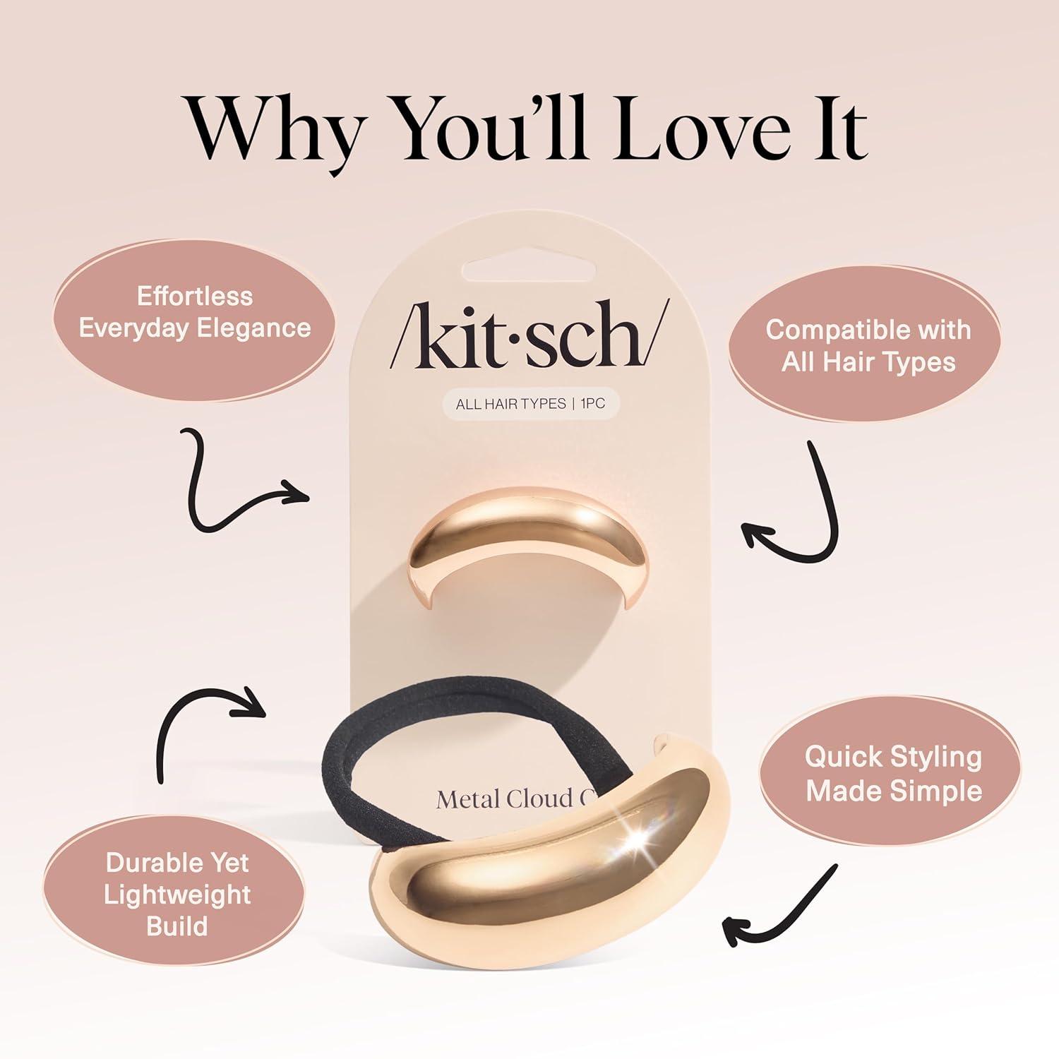 imageKitsch Gold Hair Cuffs  Metal Ponytail Cuff for Women  Durable Elegant Holder for Ponytails Braids ampamp Updos  Gold Hair Accessory  Ideal Gifts for Women  Large 1pcMGold