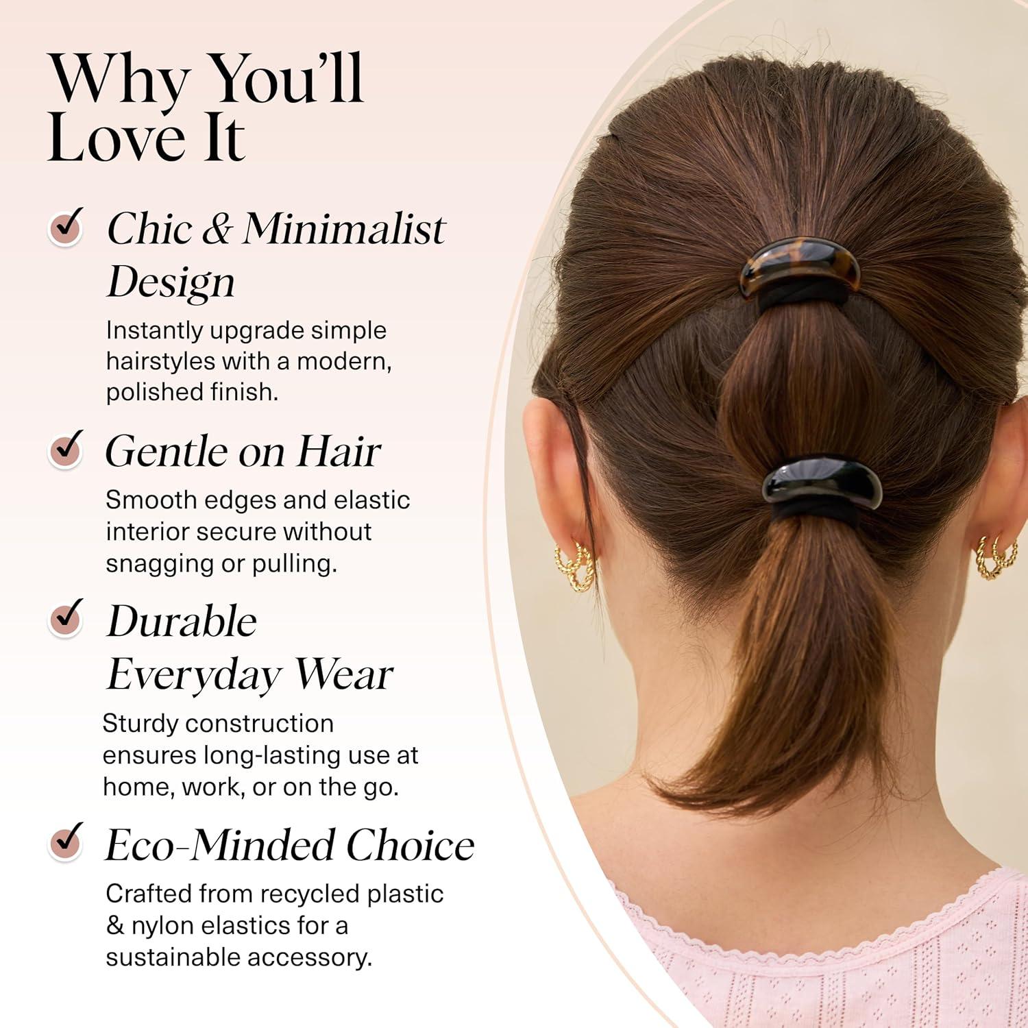 imageKitsch Gold Hair Cuffs  Metal Ponytail Cuff for Women  Durable Elegant Holder for Ponytails Braids ampamp Updos  Gold Hair Accessory  Ideal Gifts for Women  Large 1pcSBlack  Tort