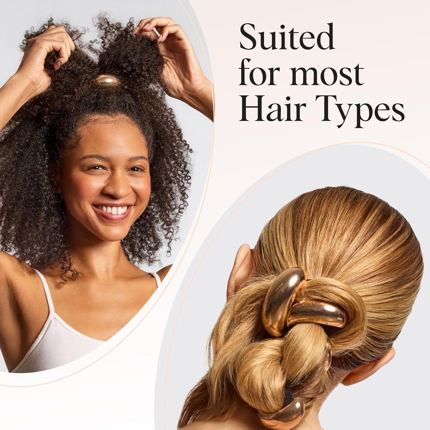 imageKitsch Gold Hair Cuffs  Metal Ponytail Cuff for Women  Durable Elegant Holder for Ponytails Braids ampamp Updos  Gold Hair Accessory  Ideal Gifts for Women  Large 1pcMGold