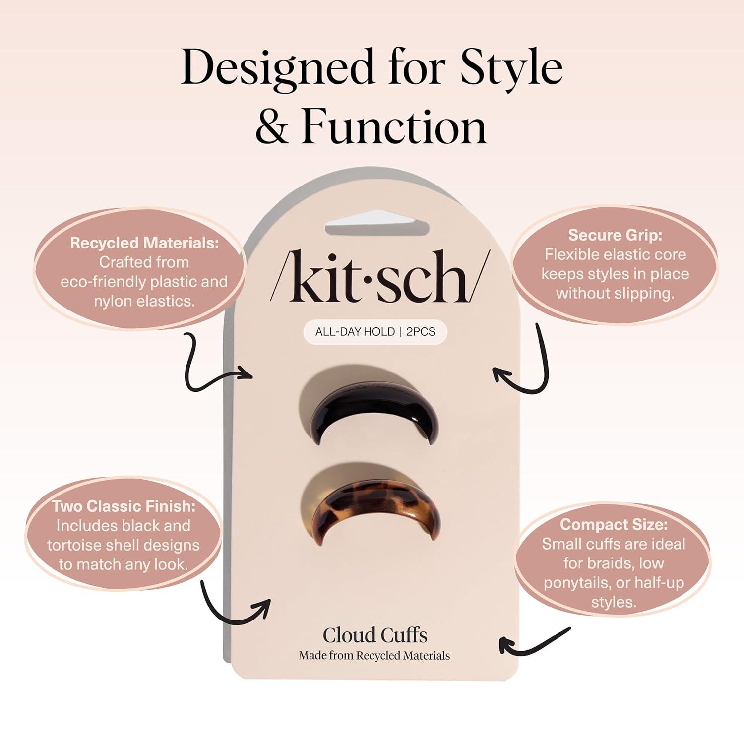 imageKitsch Gold Hair Cuffs  Metal Ponytail Cuff for Women  Durable Elegant Holder for Ponytails Braids ampamp Updos  Gold Hair Accessory  Ideal Gifts for Women  Large 1pcSBlack  Tort