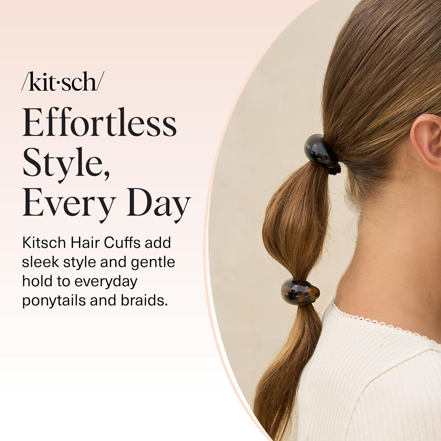 imageKitsch Gold Hair Cuffs  Metal Ponytail Cuff for Women  Durable Elegant Holder for Ponytails Braids ampamp Updos  Gold Hair Accessory  Ideal Gifts for Women  Large 1pcBlack  Tort